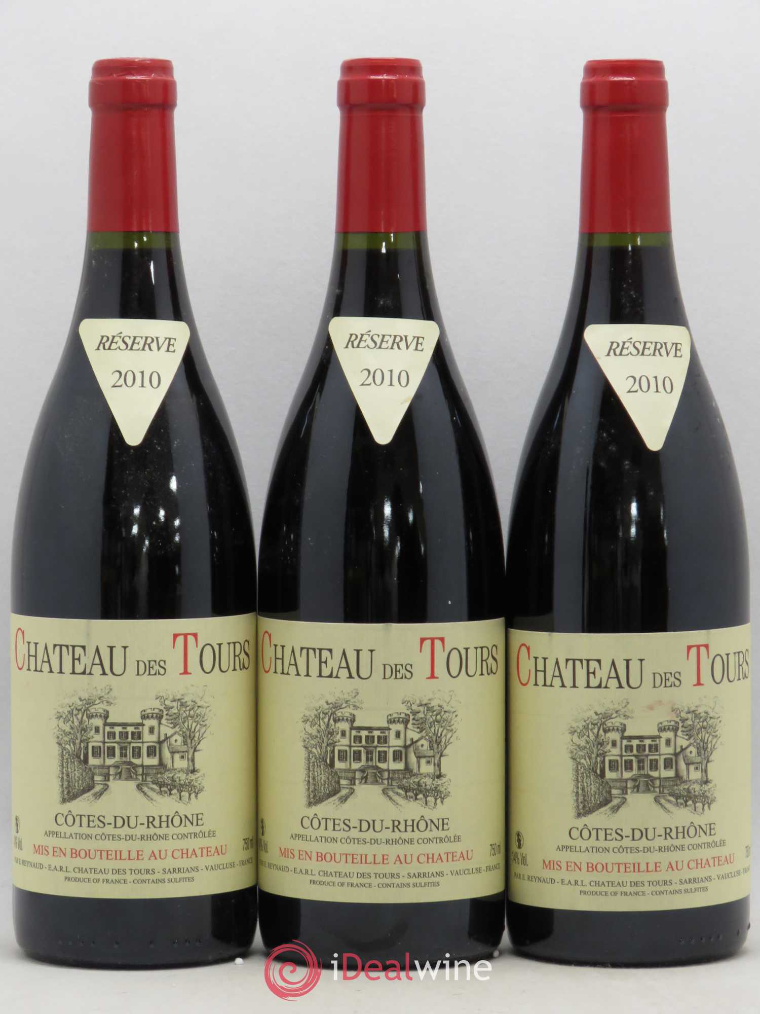 Côtes-du-Rhône Château des Tours Emmanuel Reynaud 2010 - Lot de 3 bouteilles - 0
