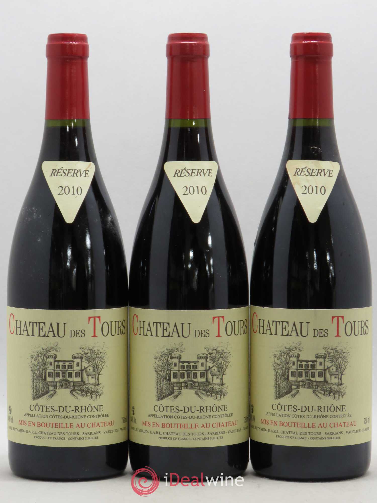 Côtes-du-Rhône Château des Tours Emmanuel Reynaud 2010 - Lot de 3 bouteilles - 0
