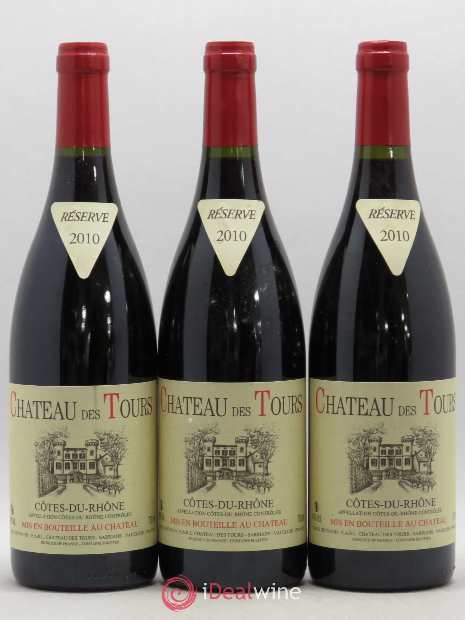 Côtes-du-Rhône Château des Tours Emmanuel Reynaud 2010 - Lot de 3 bouteilles - 0