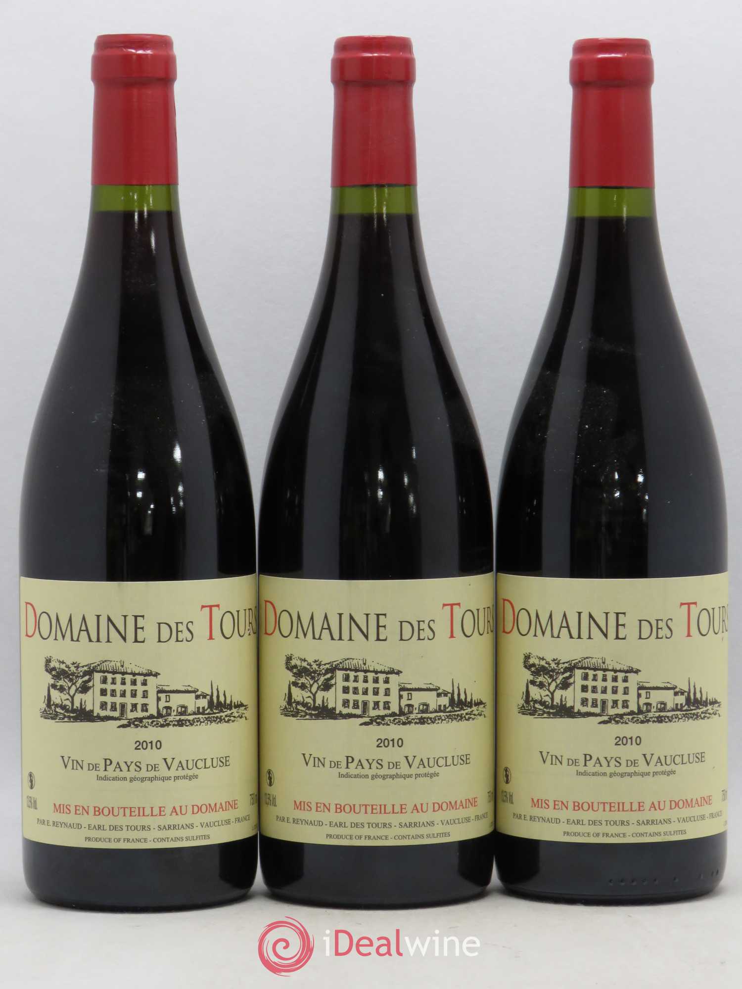 Vaucluse (Vin de Pays de Vaucluse) Domaine des Tours Emmanuel Reynaud 2010 - Lot de 3 bouteilles - 0