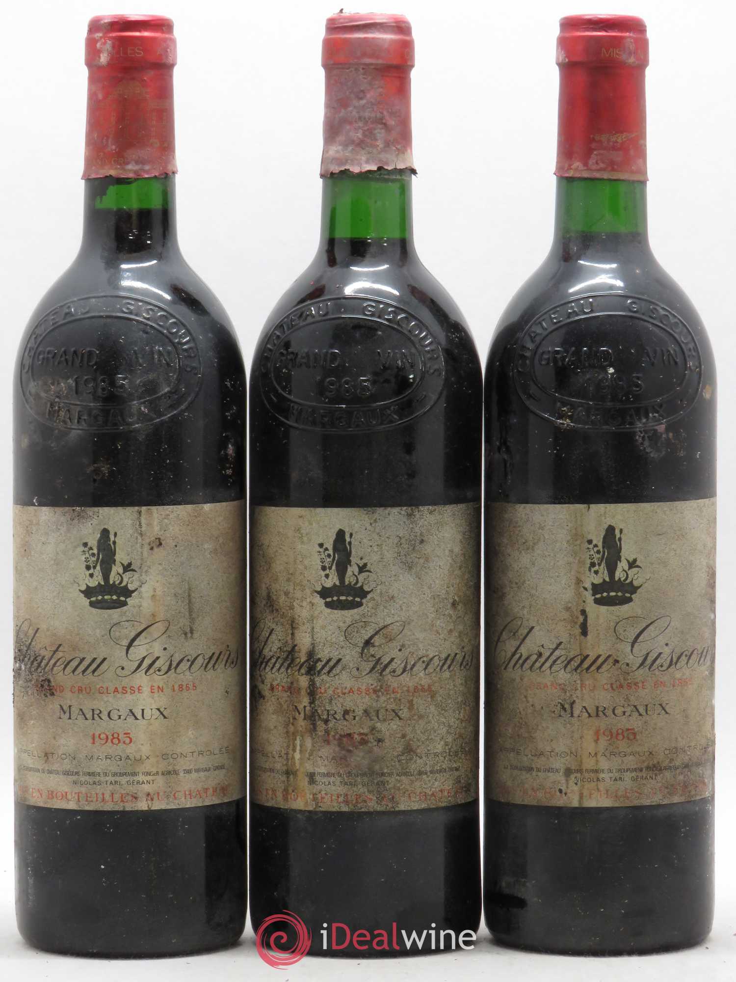 Château Giscours 3ème Grand Cru Classé 1985 - Lot de 3 bouteilles - 0