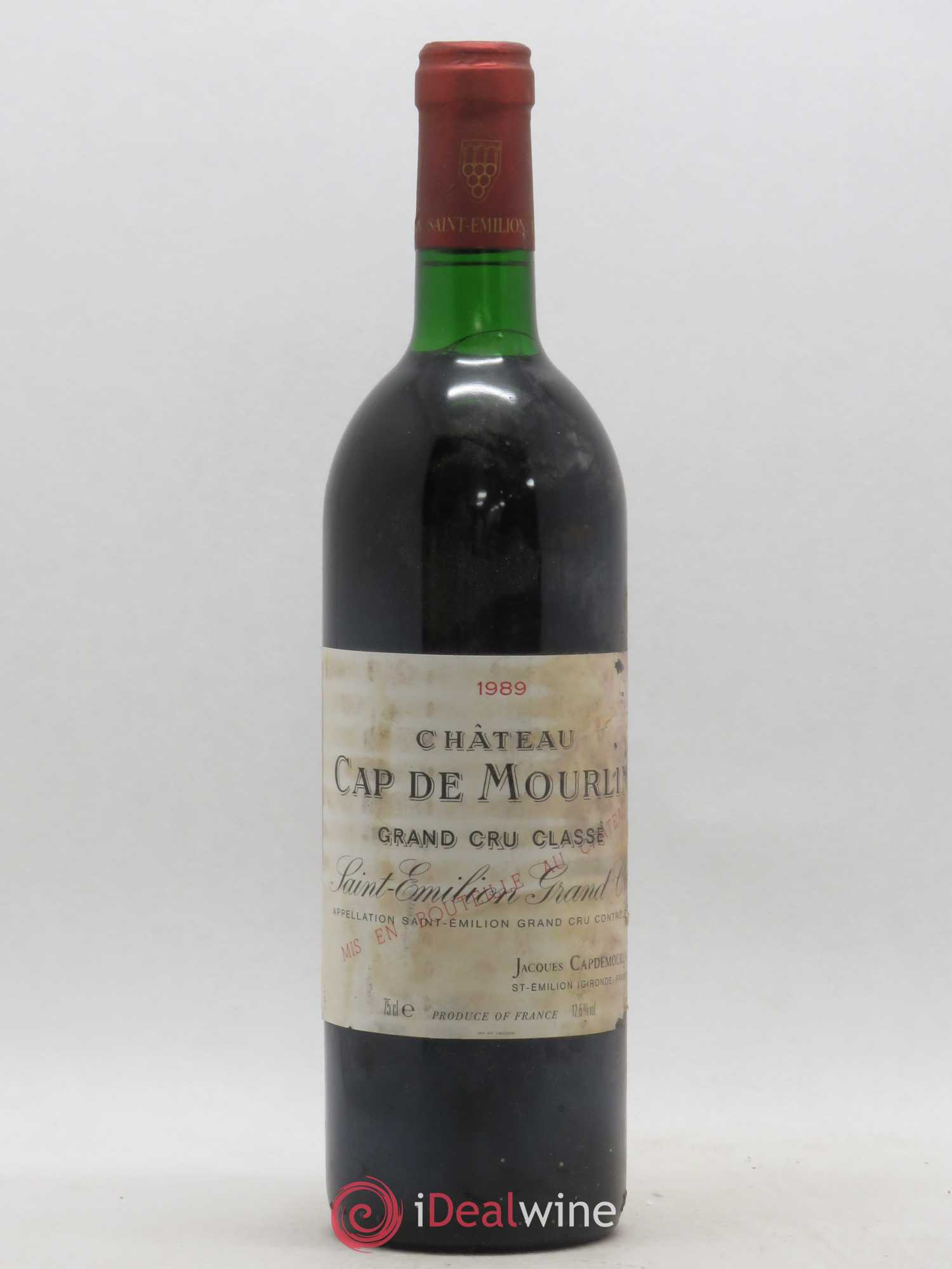 Château Cap de Mourlin Grand Cru Classé 1989 - Lot de 1 bouteille - 0