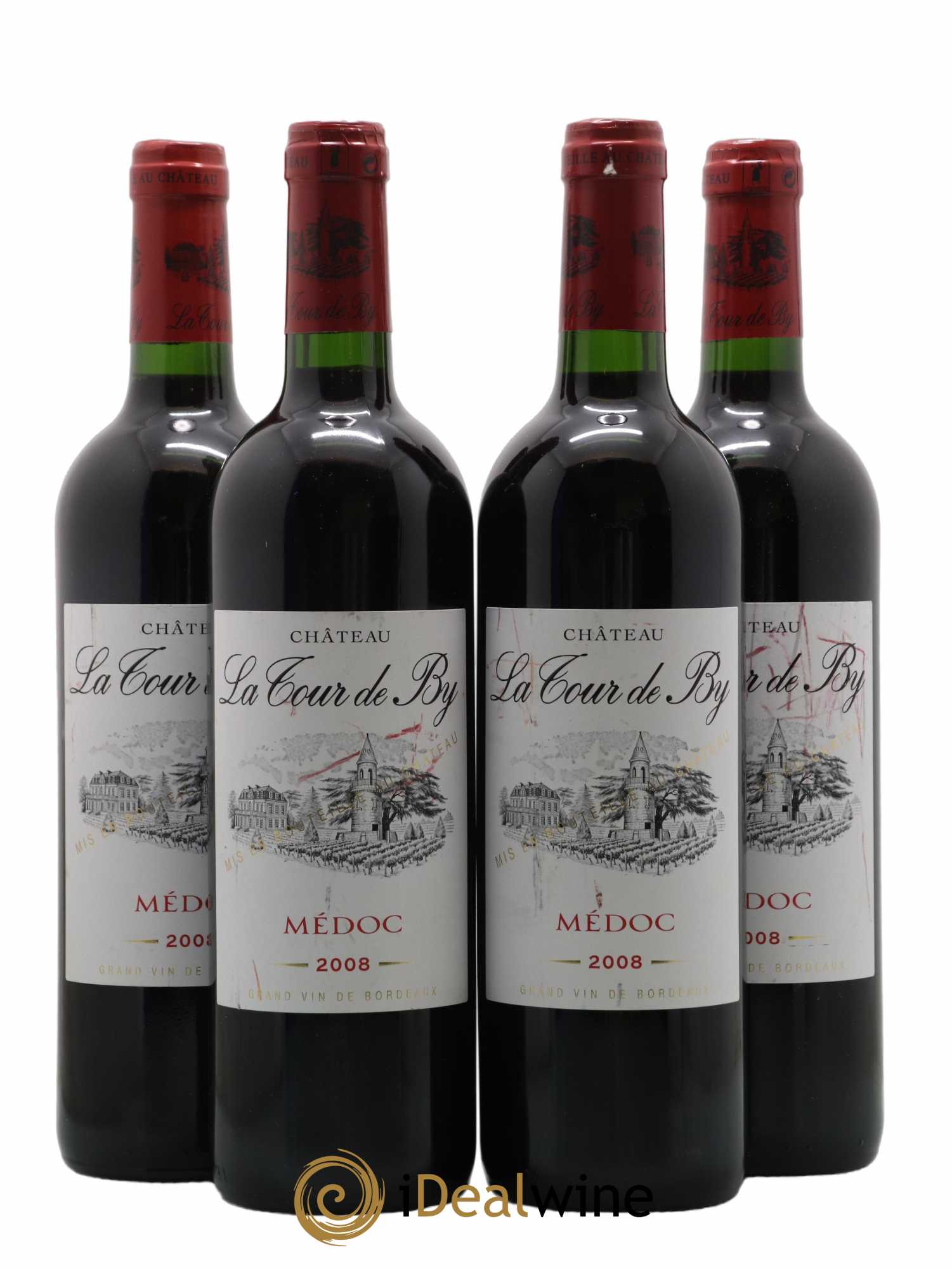 Château La Tour de By Cru Bourgeois 2008 - Lot de 4 bouteilles - 0