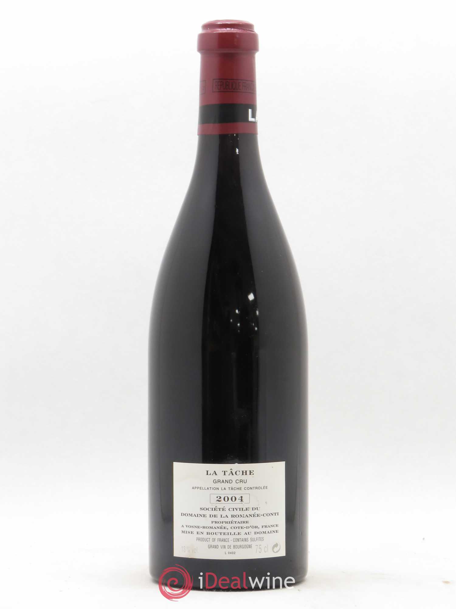 La Tâche Grand Cru Domaine de la Romanée-Conti (sans prix de réserve) 2004 - Lot de 1 bouteille - 1