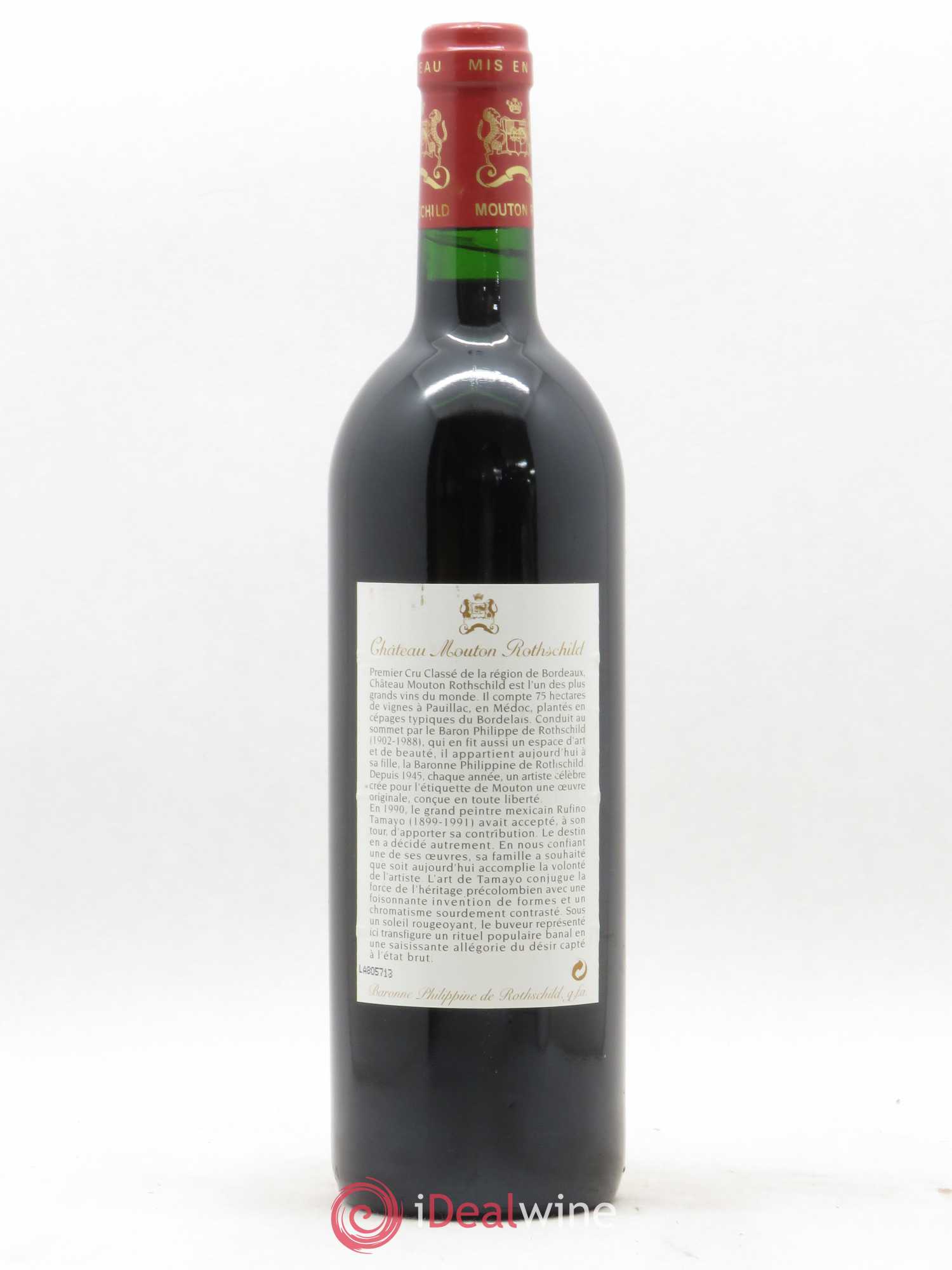 Château Mouton Rothschild 1er Grand Cru Classé 1998 - Lot de 1 bouteille - 1