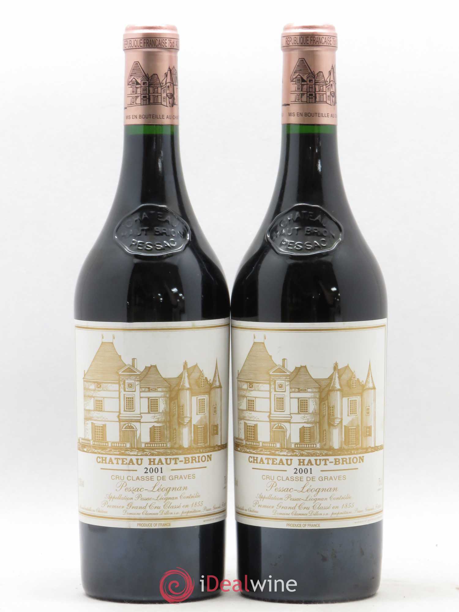 Château Haut Brion 1er Grand Cru Classé 2001 - Lot de 2 bouteilles - 0