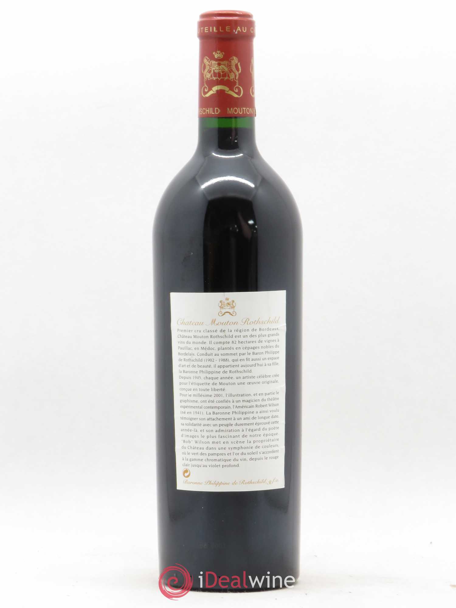 Château Mouton Rothschild 1er Grand Cru Classé 2001 - Lot de 1 bouteille - 1