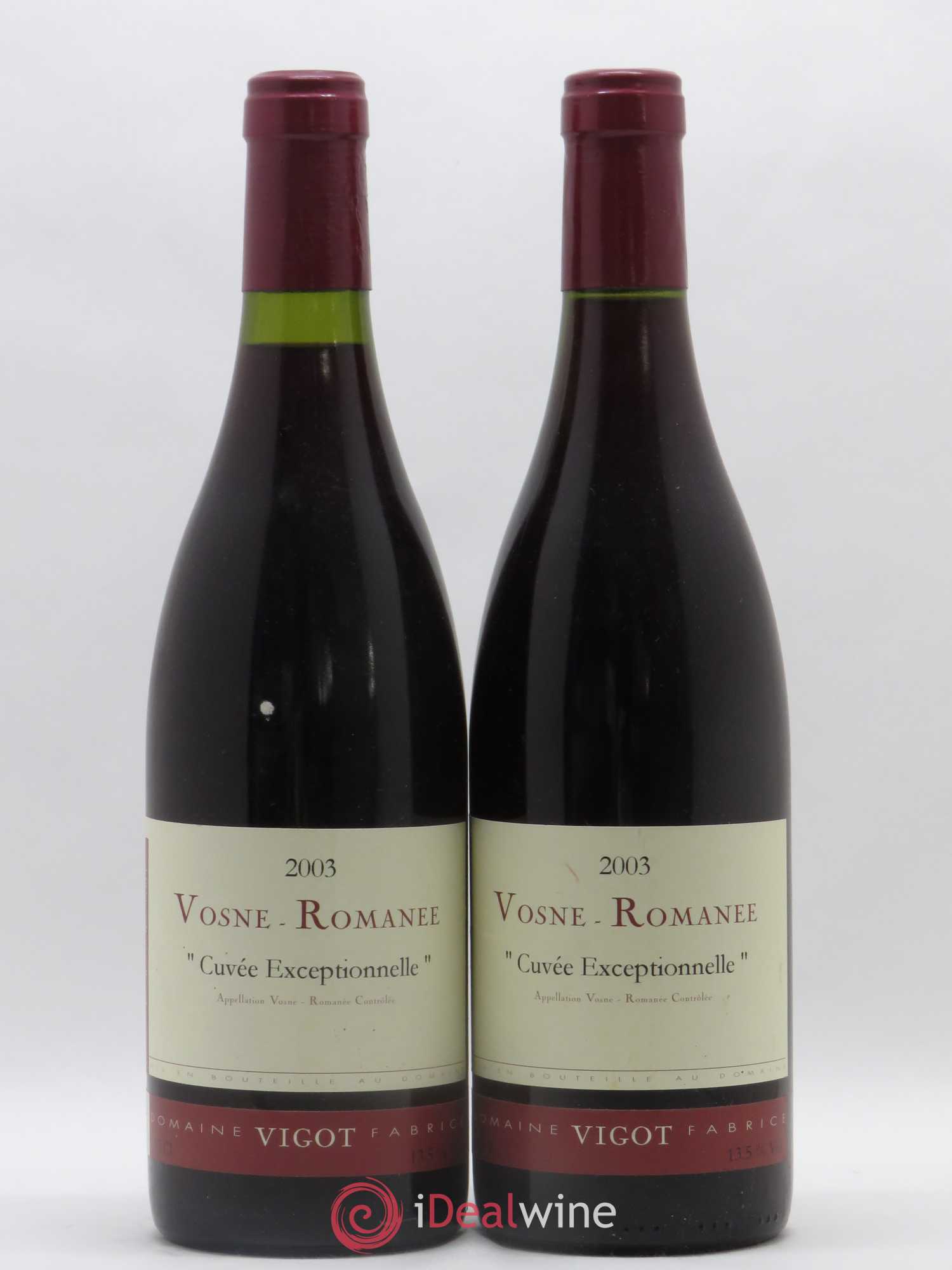 Vosne-Romanée Cuvée Exceptionnelle Fabrice Vigot 2003 - Posten von 2 Flaschen - 0