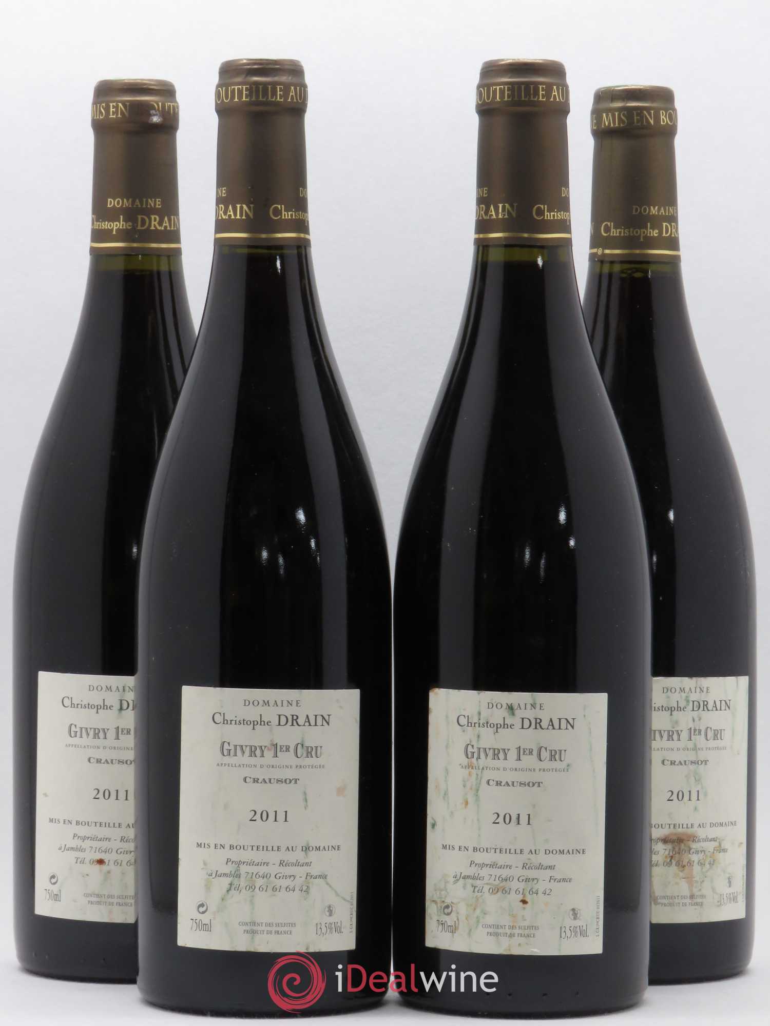 Givry 1er Cru Crausot Christophe Drain 2011 - Posten von 4 Flaschen - 1