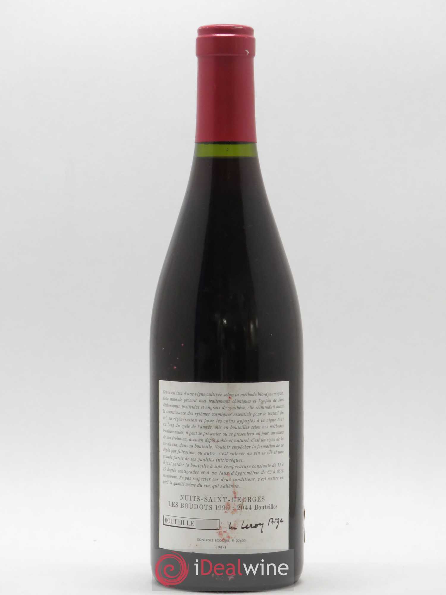 Nuits-Saint-Georges Leroy (Domaine) Aux Boudots 1998 - Lot de 1 bouteille - 1