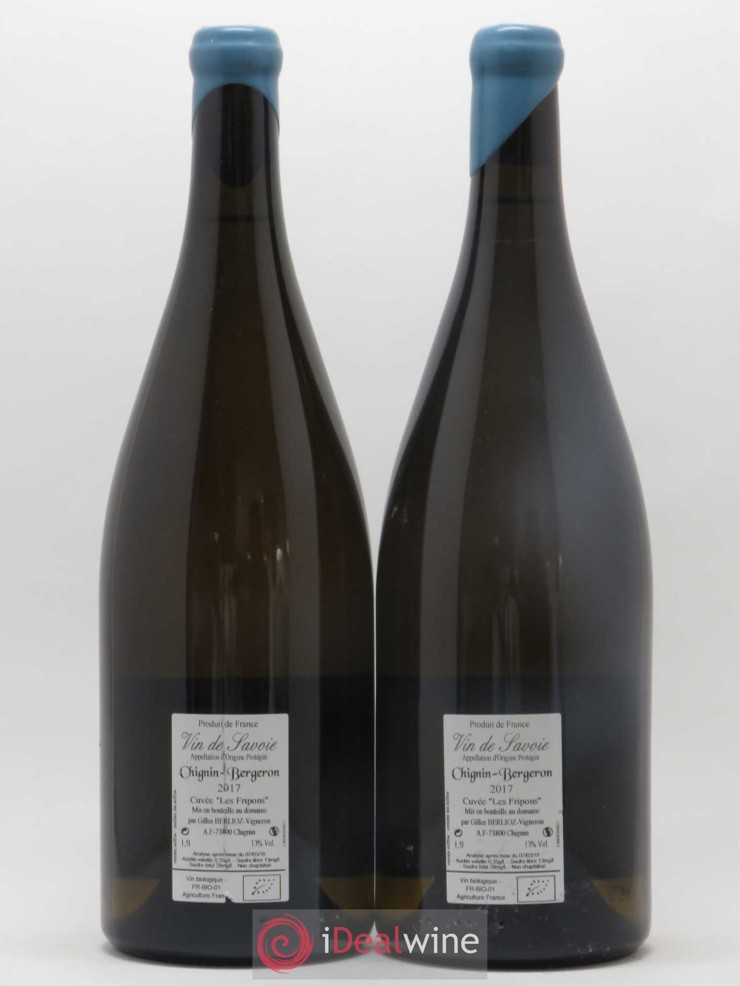 Vin de Savoie Chignin-Bergeron Les Fripons Gilles Berlioz 2017 - Lot de 2 magnums - 1
