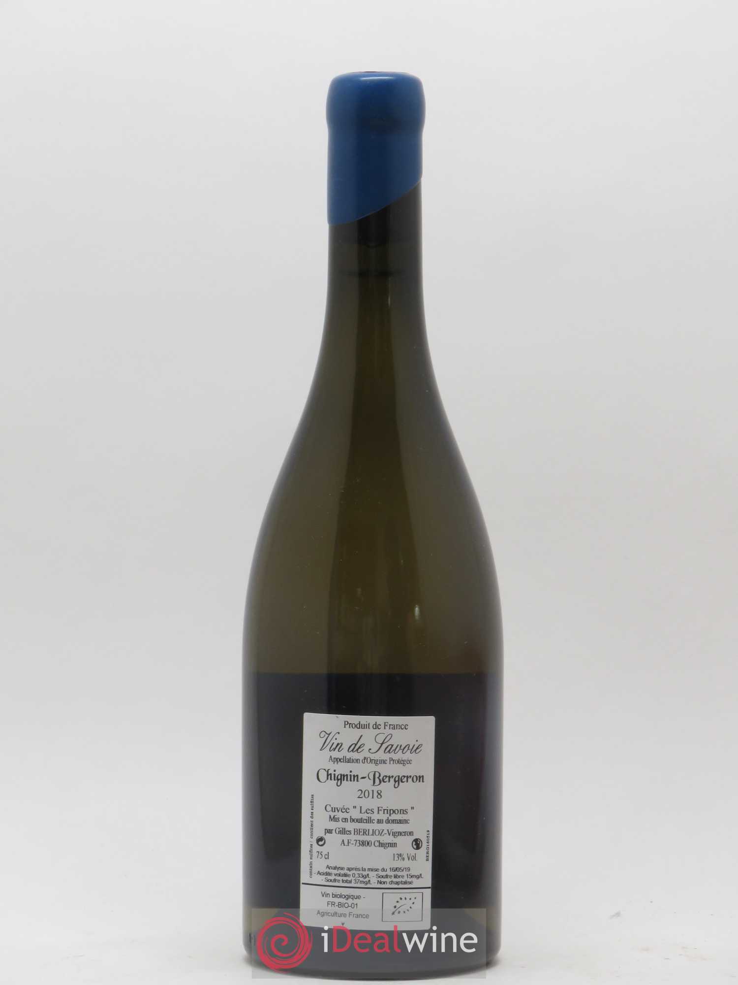 Vin de Savoie Chignin-Bergeron Les Fripons Gilles Berlioz 2018 - Lot de 1 bouteille - 1
