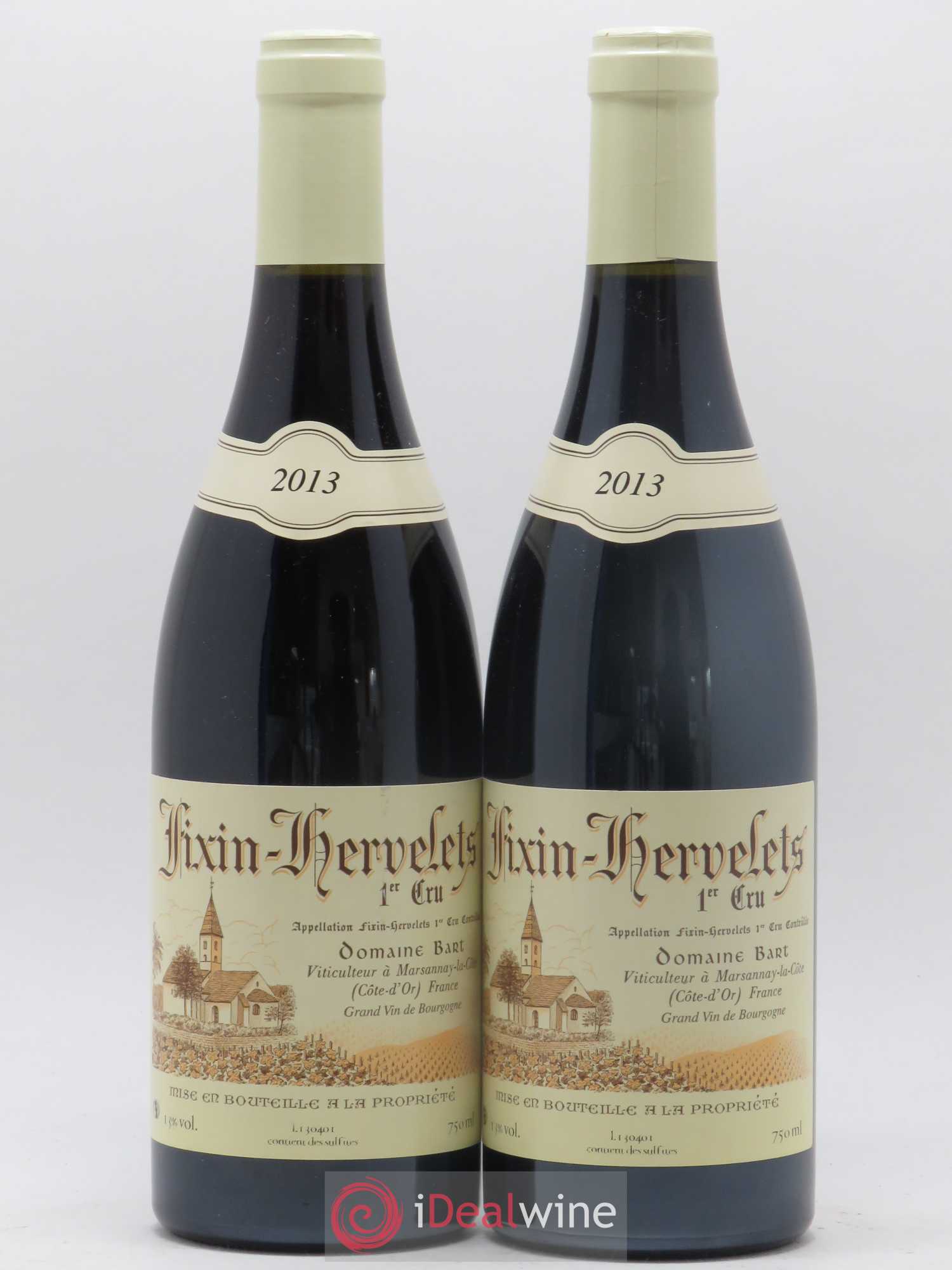 Fixin 1er Cru Hervelets Bart (Domaine) 2013 - Lot de 2 bouteilles - 0
