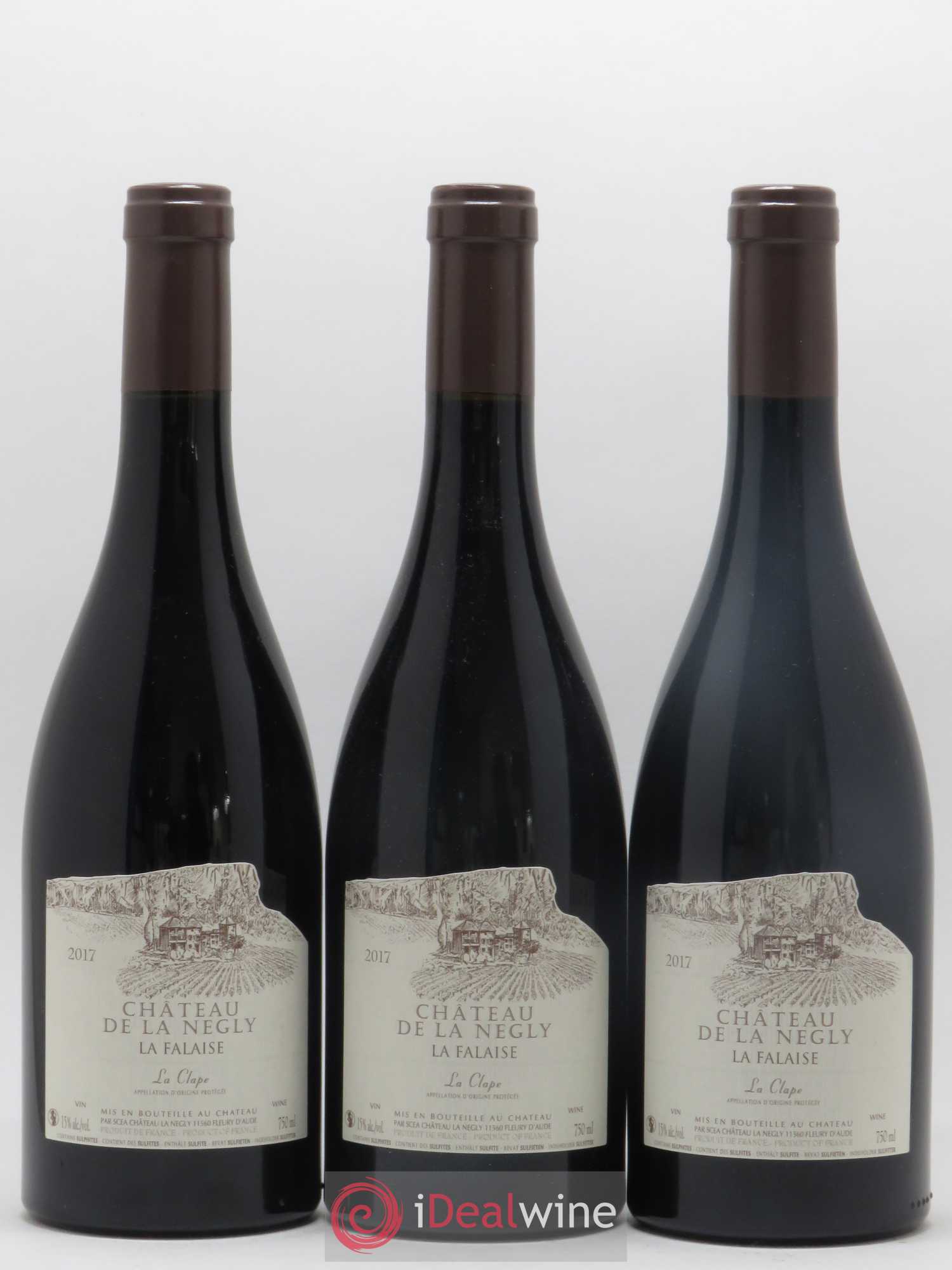 La Clape Château de La Négly La Falaise Jean Paux-Rosset 2017 - Lot de 3 bouteilles - 0