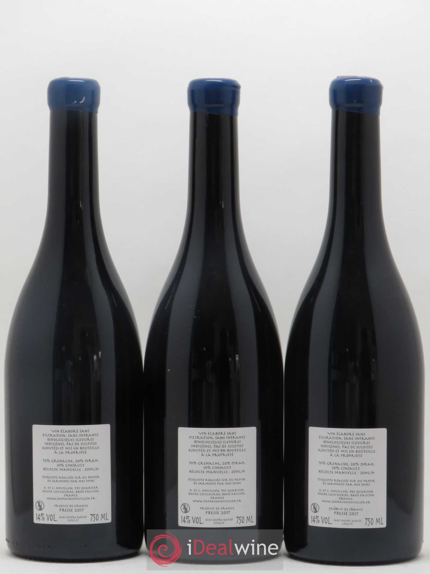 Côtes-du-Rhône Presse Aurélien et Charlotte Houillon 2017 - Lot de 3 bouteilles - 1