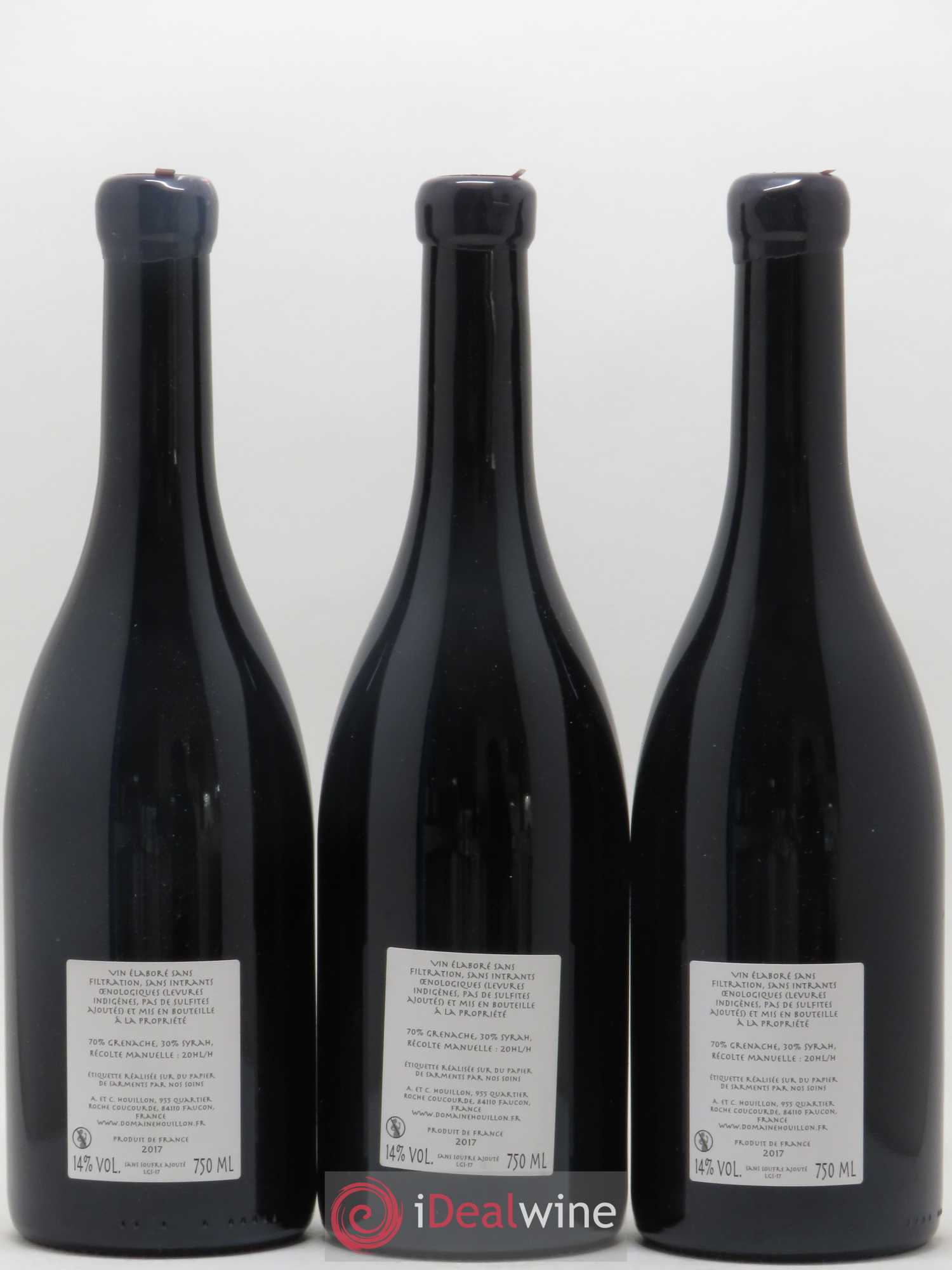 Côtes-du-Rhône Tonneaux Aurélien et Charlotte Houillon 2017 - Lot de 3 bouteilles - 1