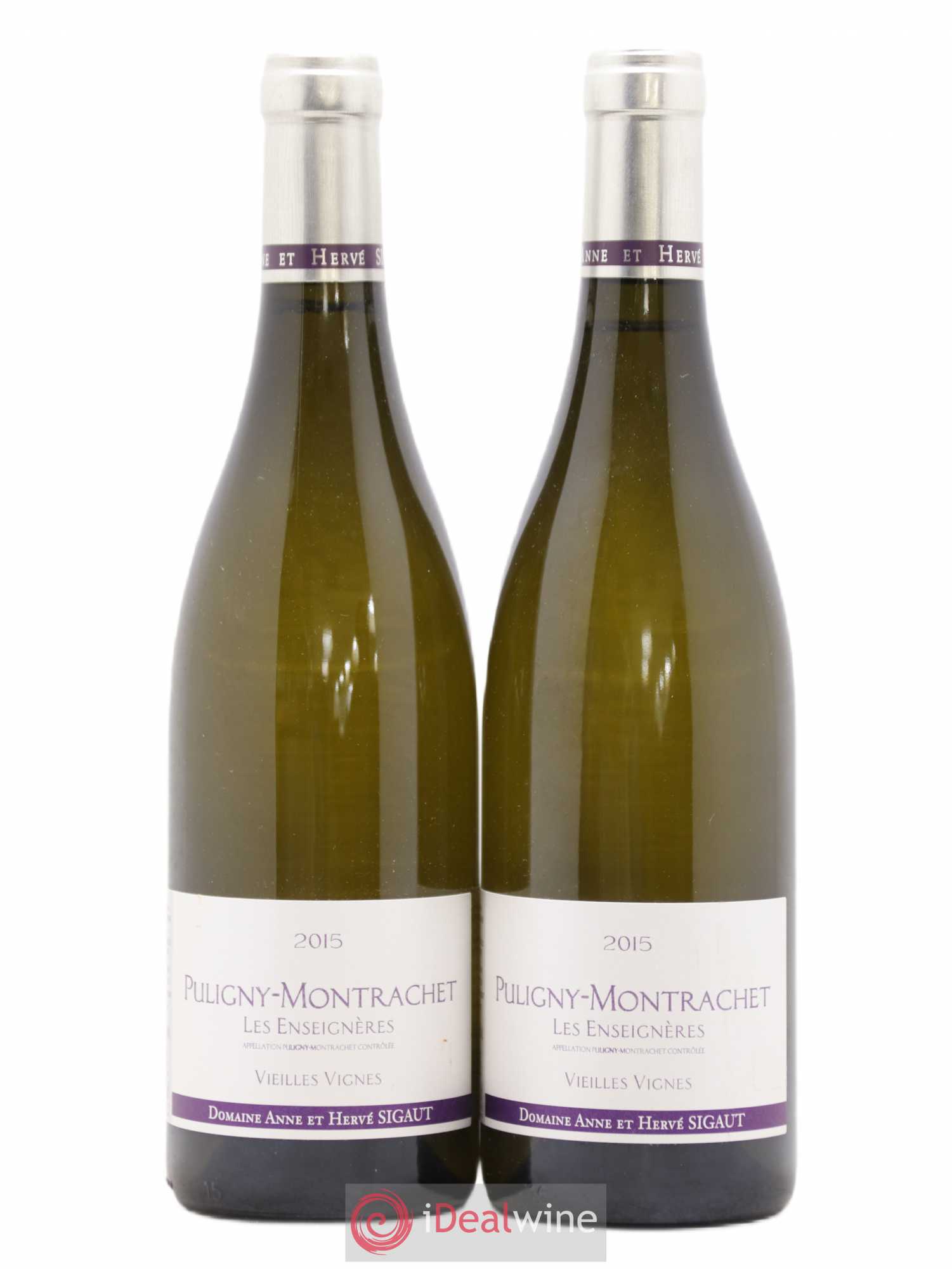 Puligny-Montrachet Les Enseigneres Vieilles vignes Domaine Sigaut 2015 - Posten von 2 Flaschen - 0