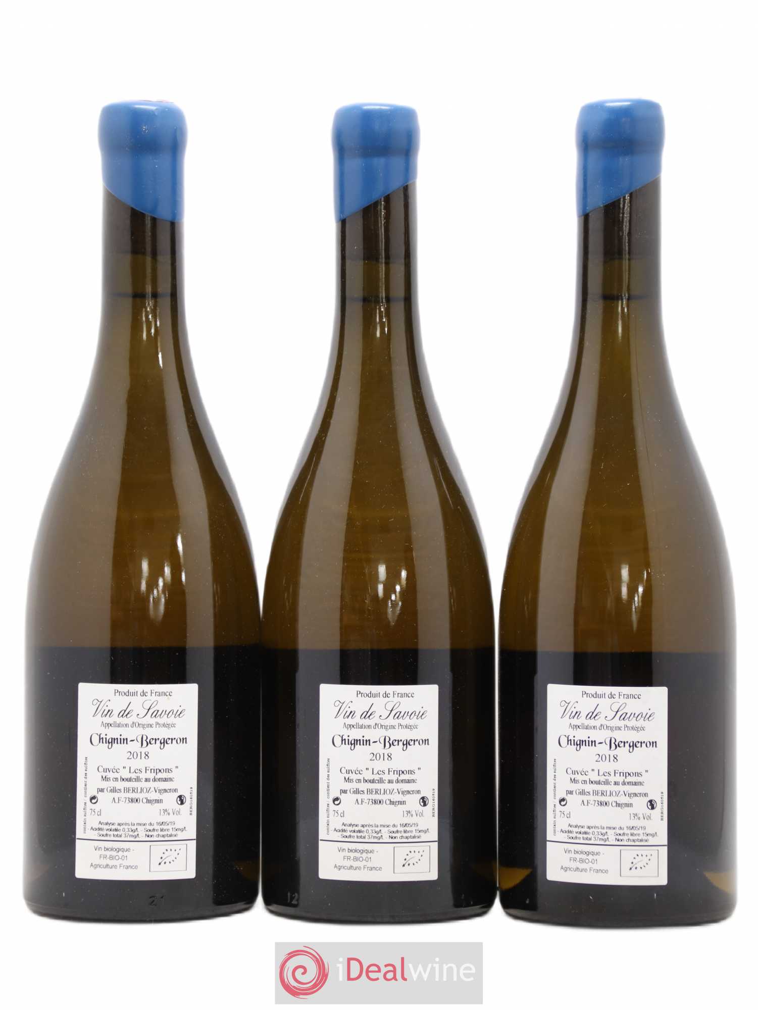 Vin de Savoie Chignin-Bergeron Les Fripons Gilles Berlioz 2018 - Lot de 3 bouteilles - 1