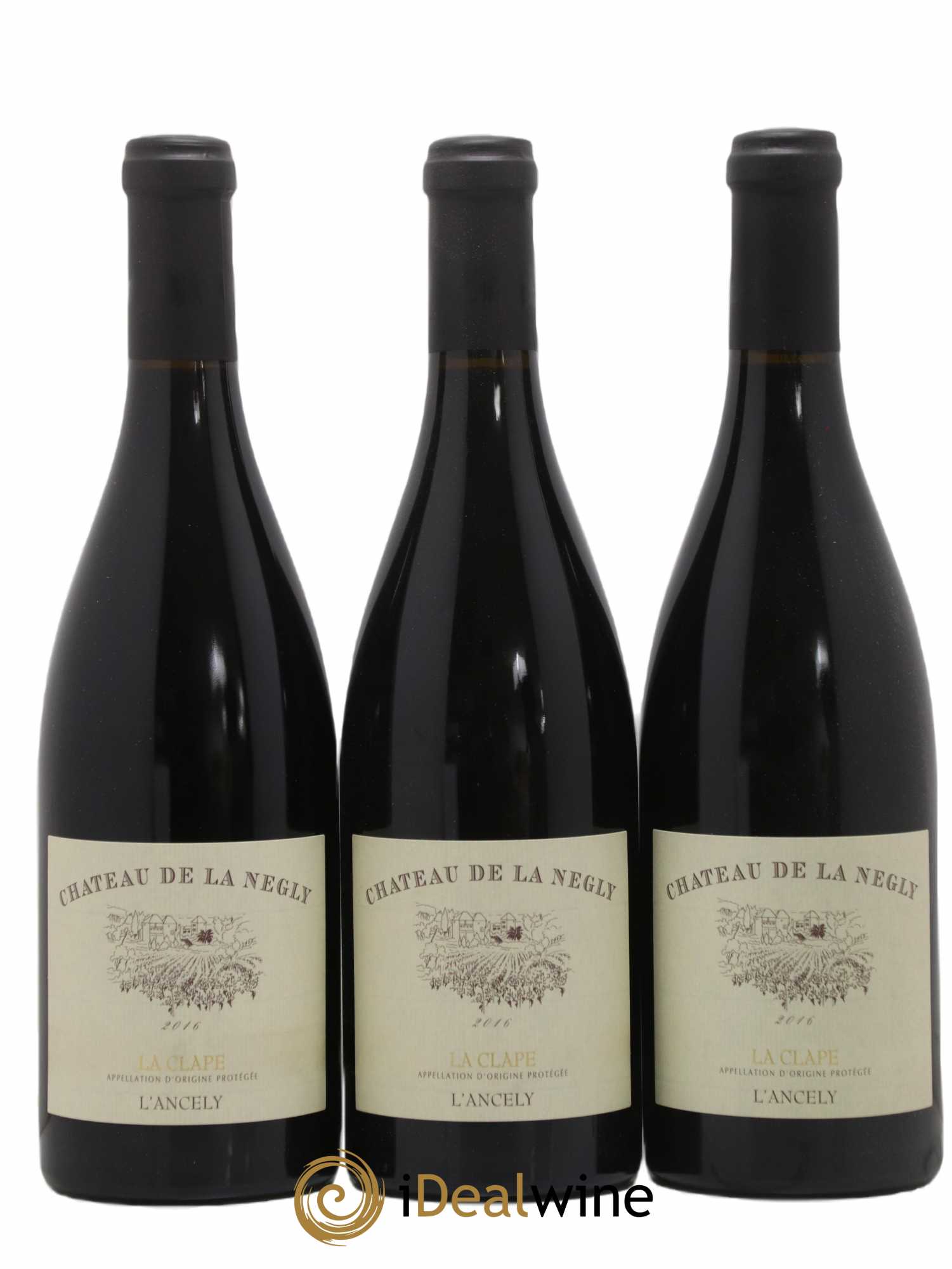 La Clape Château de La Négly L'Ancely Jean Paux-Rosset 2016 - Lot de 3 bouteilles - 0