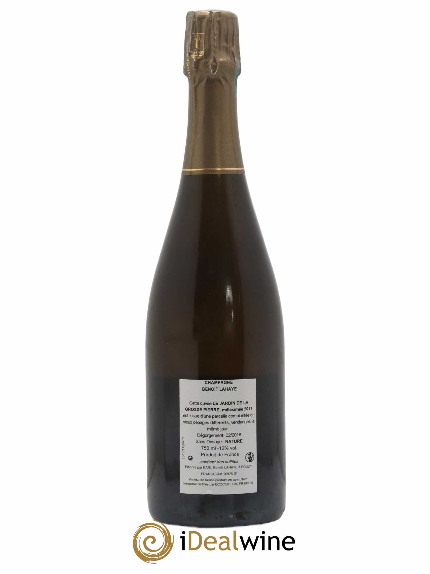 Le Jardin de la Grosse Pierre Brut Nature Benoit Lahaye 2011 - Lot of 1 bottle - 1