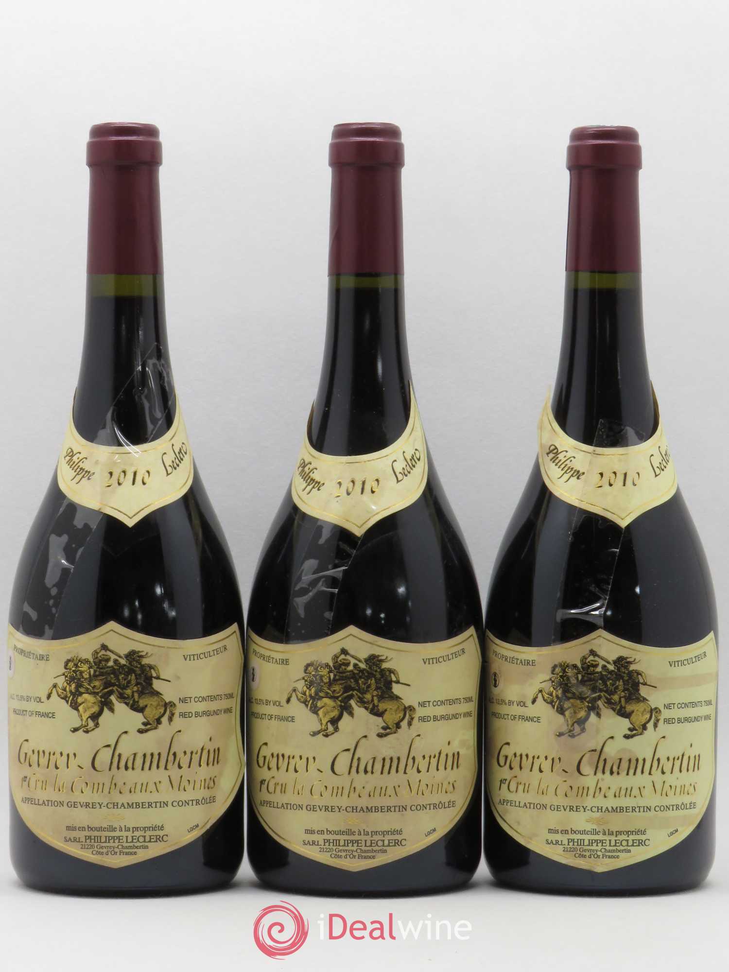 Gevrey-Chambertin 1er Cru La Combe aux Moines Philippe Leclerc 2010 - Posten von 3 Flaschen - 0