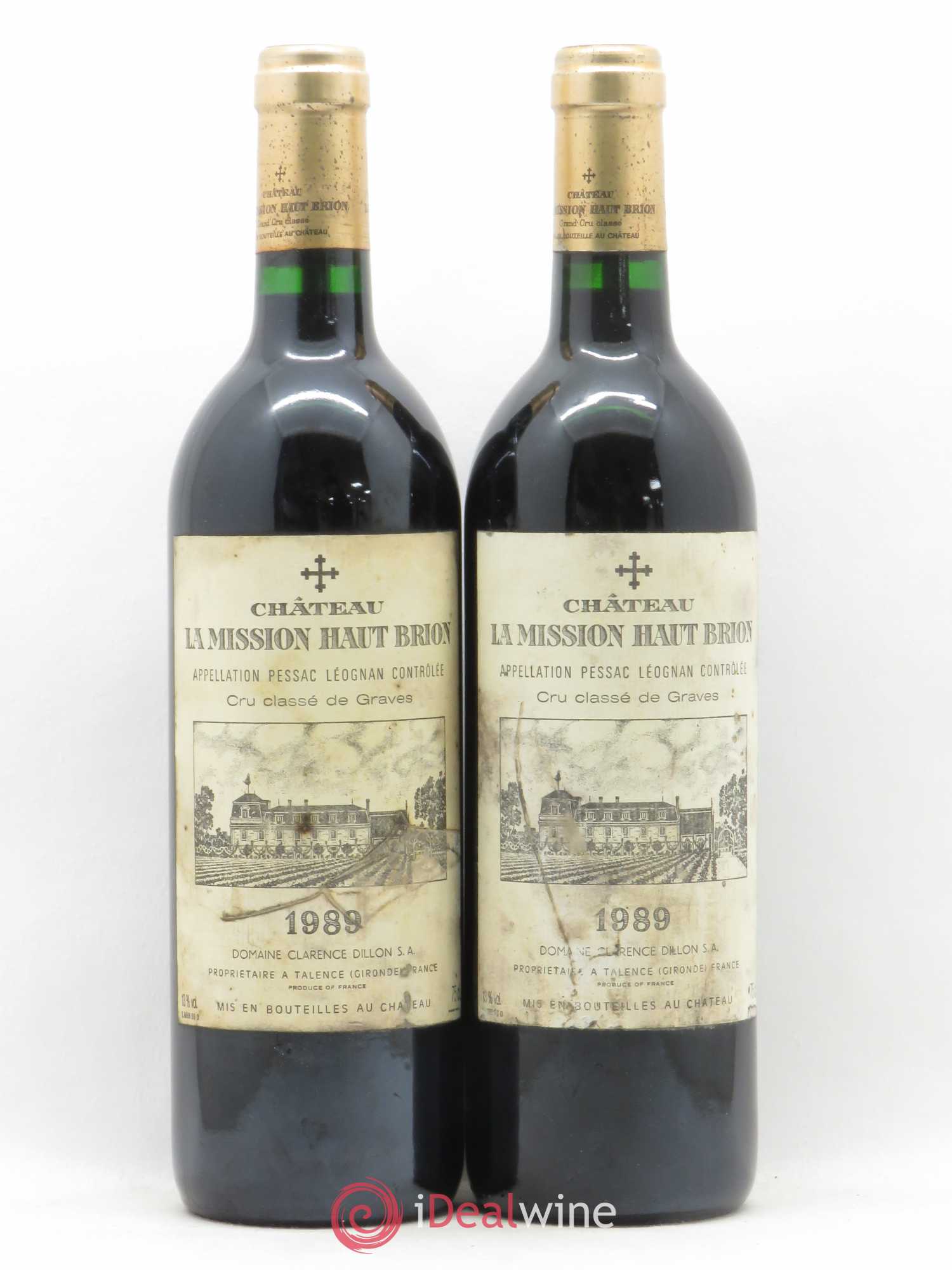 Château la Mission Haut-Brion Cru Classé de Graves 1989 - Lot de 2 bouteilles - 0