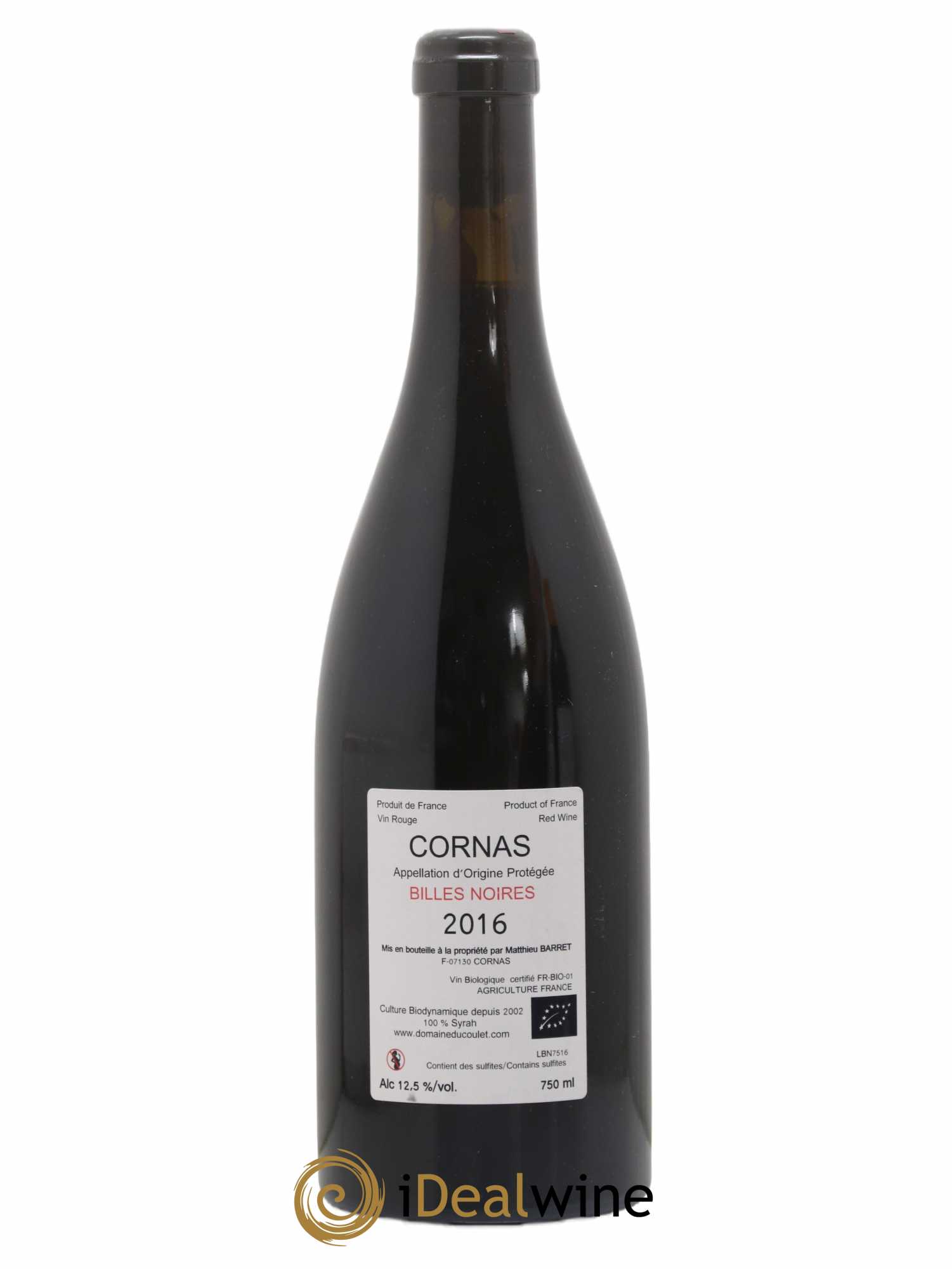 Cornas Billes Noires Coulet (Domaine du) - Matthieu Barret 2016 - Lot of 1 bottle - 1