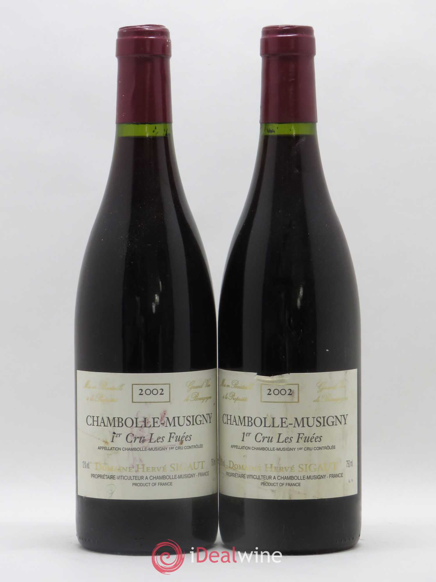 Chambolle-Musigny 1er Cru Les Fuées Anne et Hervé Sigaut (Domaine) 2002 - Lot de 2 bouteilles - 0