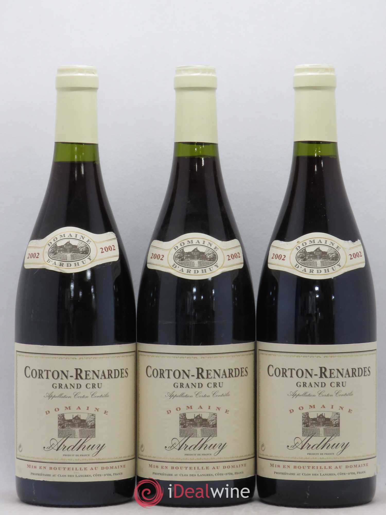 Corton Grand Cru Renardes Ardhuy 2002 - Posten von 3 Flaschen - 0