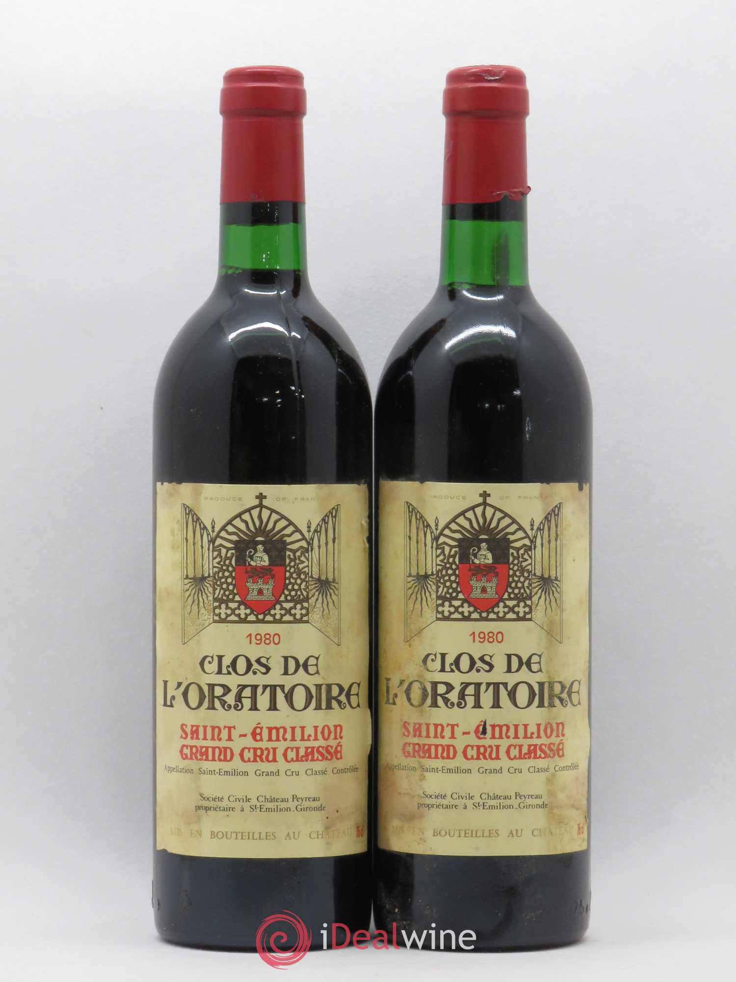 Clos de l'Oratoire Grand Cru Classé 1980 - Lot de 2 bouteilles - 0