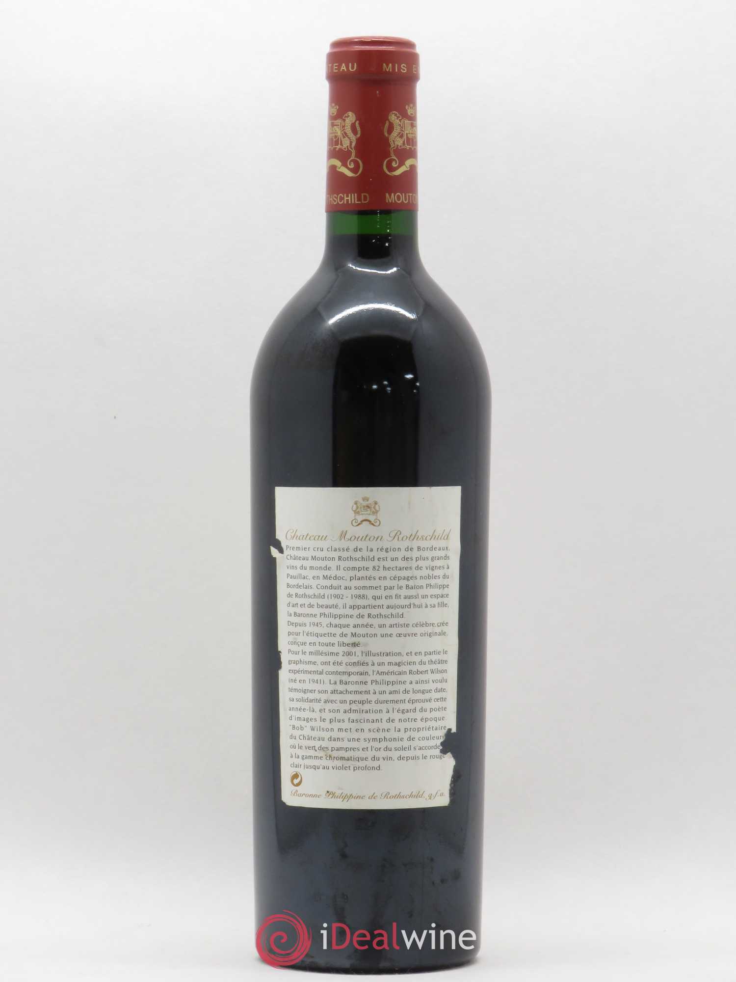Château Mouton Rothschild 1er Grand Cru Classé 2001 - Lot de 1 bouteille - 1