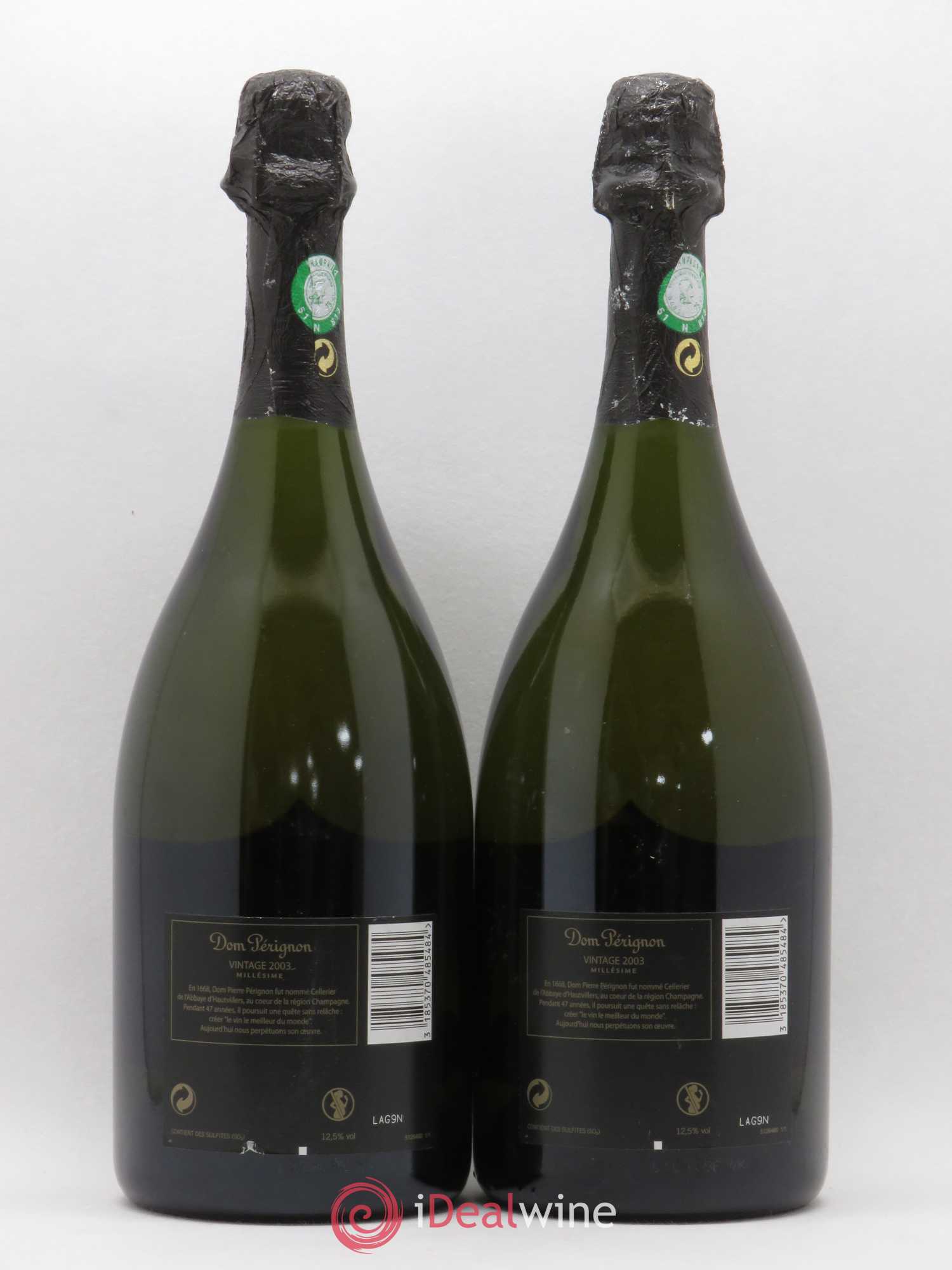 Brut Dom Pérignon 2003 - Lot de 2 bouteilles - 1