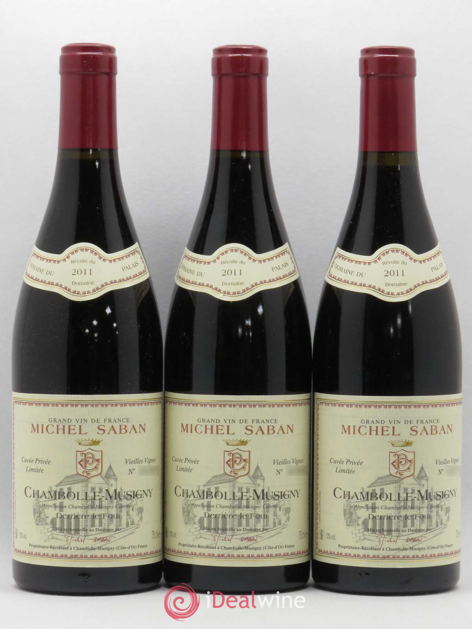 Chambolle-Musigny Derrière Le Four Vieilles Vignes Michel Saban 2011 - Posten von 3 Flaschen - 0