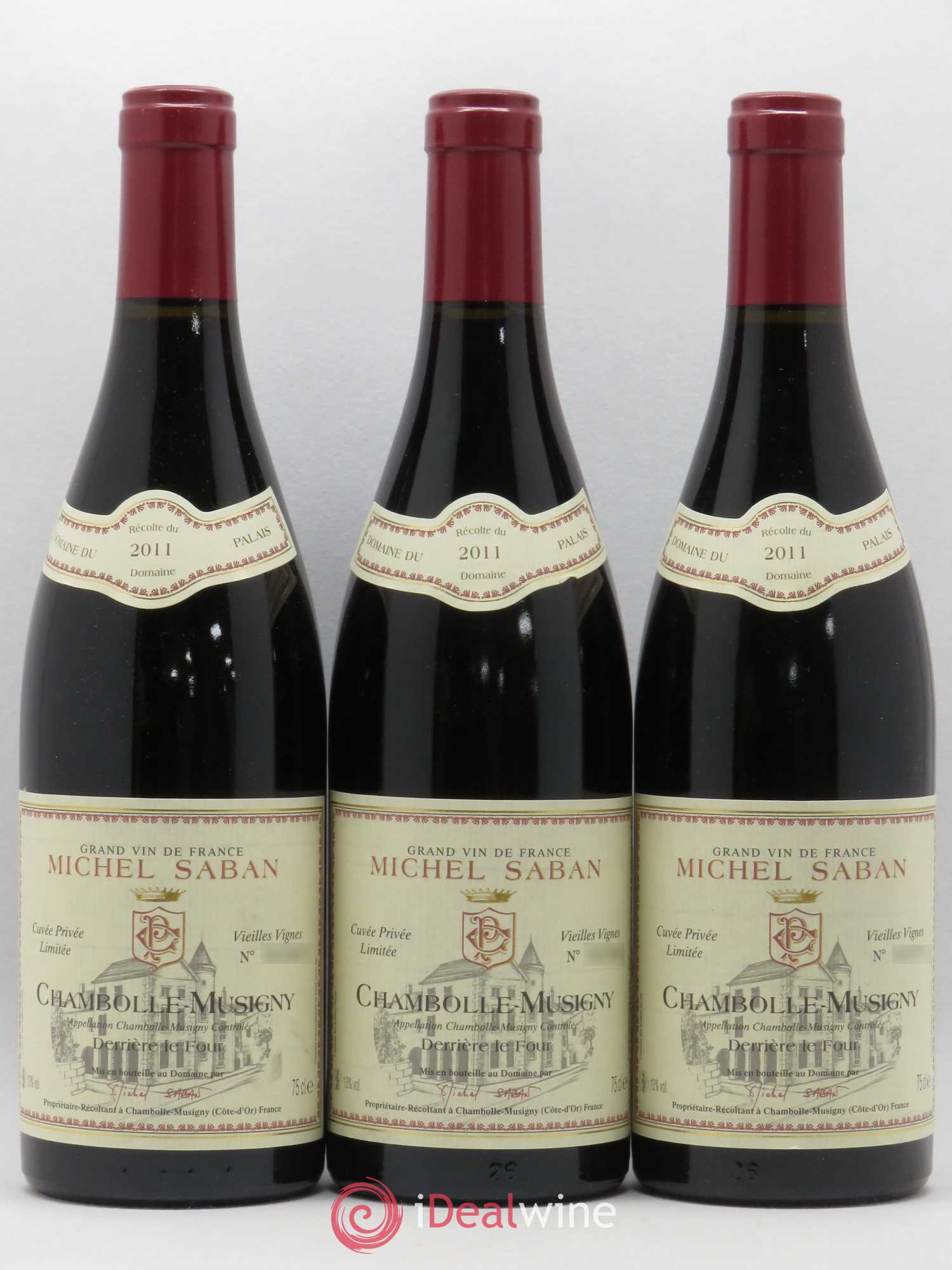 Chambolle-Musigny Derrière Le Four Vieilles Vignes Michel Saban 2011 - Posten von 3 Flaschen - 0