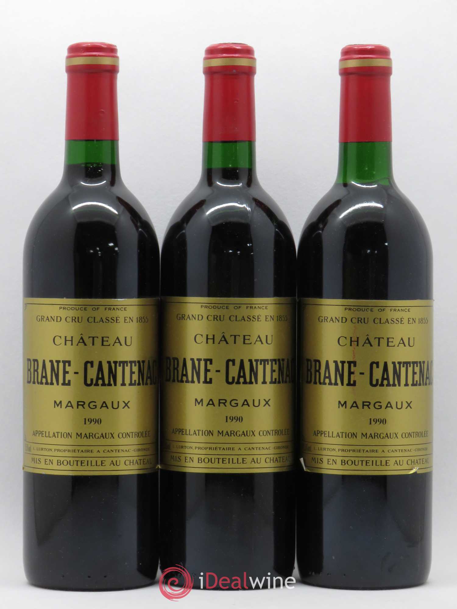 Château Brane Cantenac 2ème Grand Cru Classé 1990 - Lot de 3 bouteilles - 0