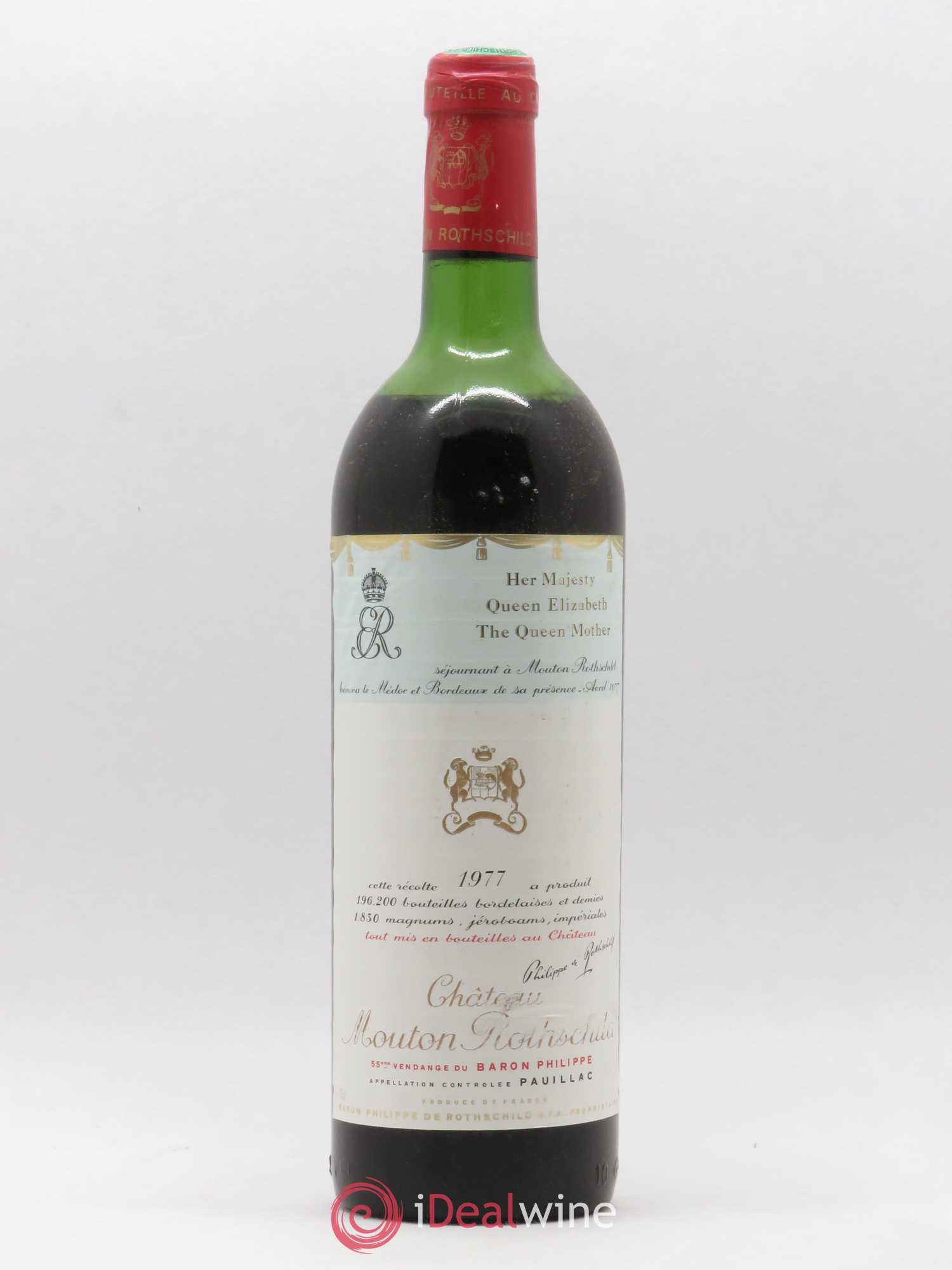 Château Mouton Rothschild 1er Grand Cru Classé 1977 - Lot de 1 bouteille - 0