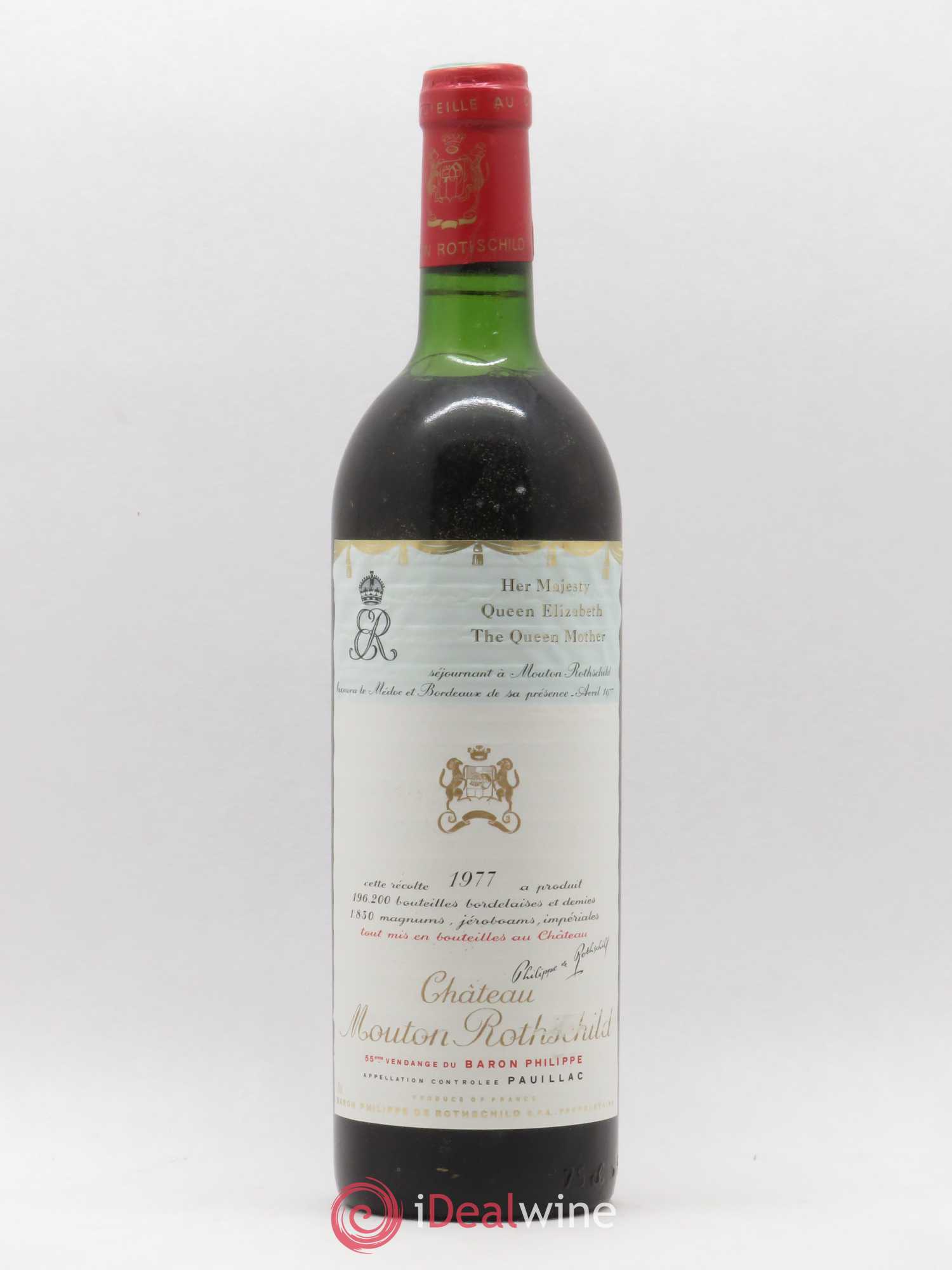 Château Mouton Rothschild 1er Grand Cru Classé 1977 - Lot de 1 bouteille - 0