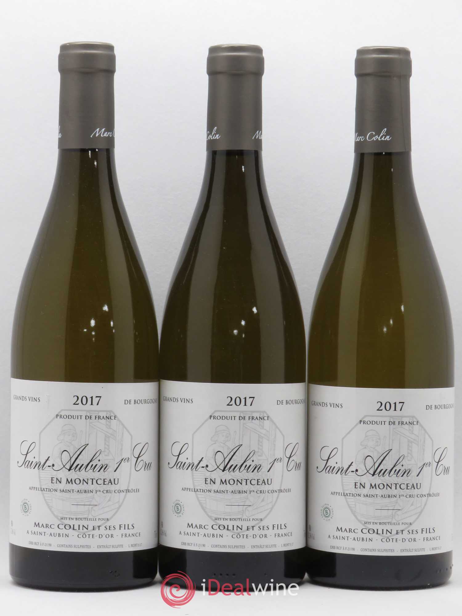 Saint-Aubin 1er Cru En Montceau Domaine Marc Colin et Fils 2017 - Posten von 3 Flaschen - 0