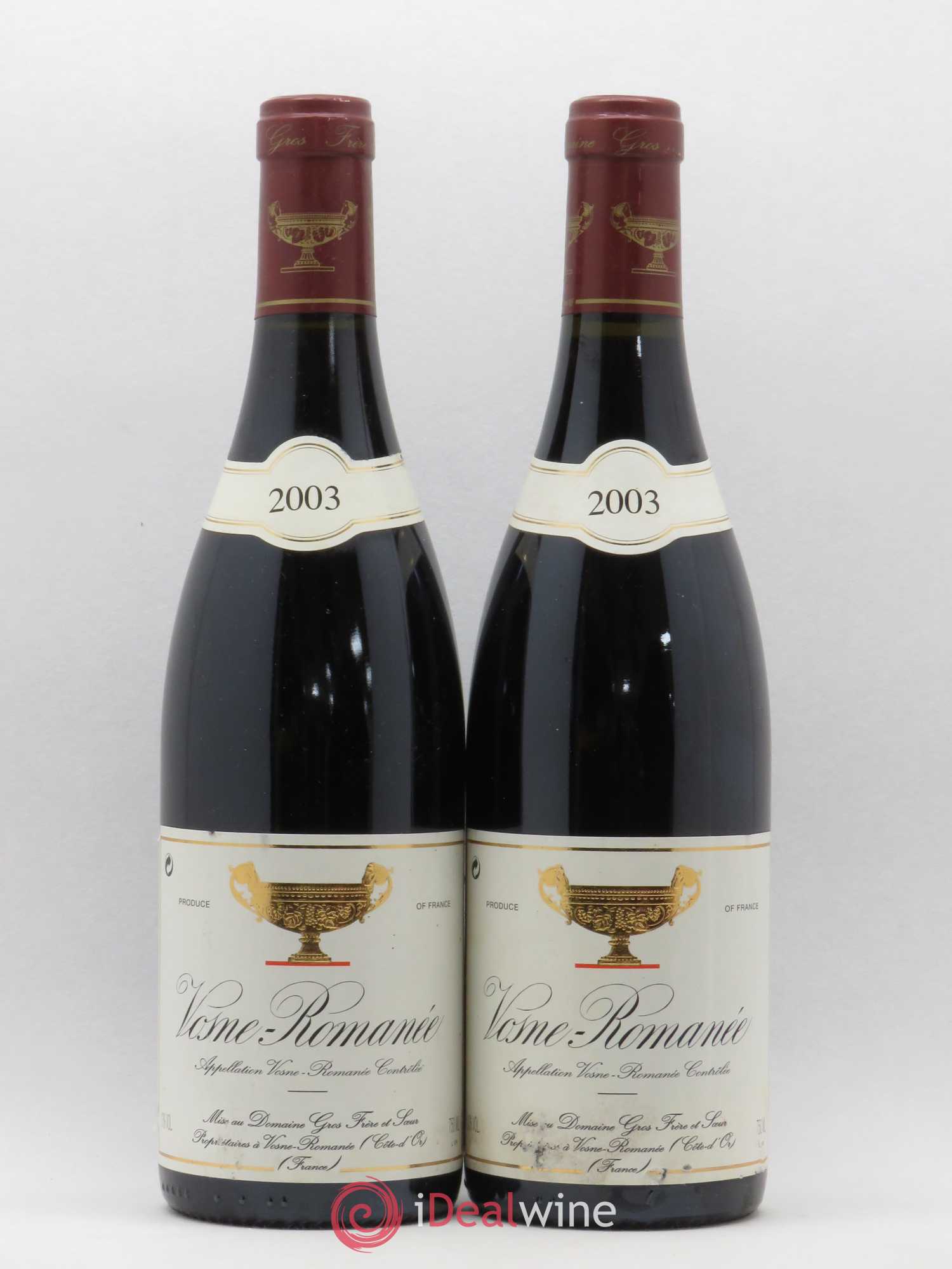 Vosne-Romanée Gros Frère & Soeur 2003 - Lot de 2 bouteilles - 0