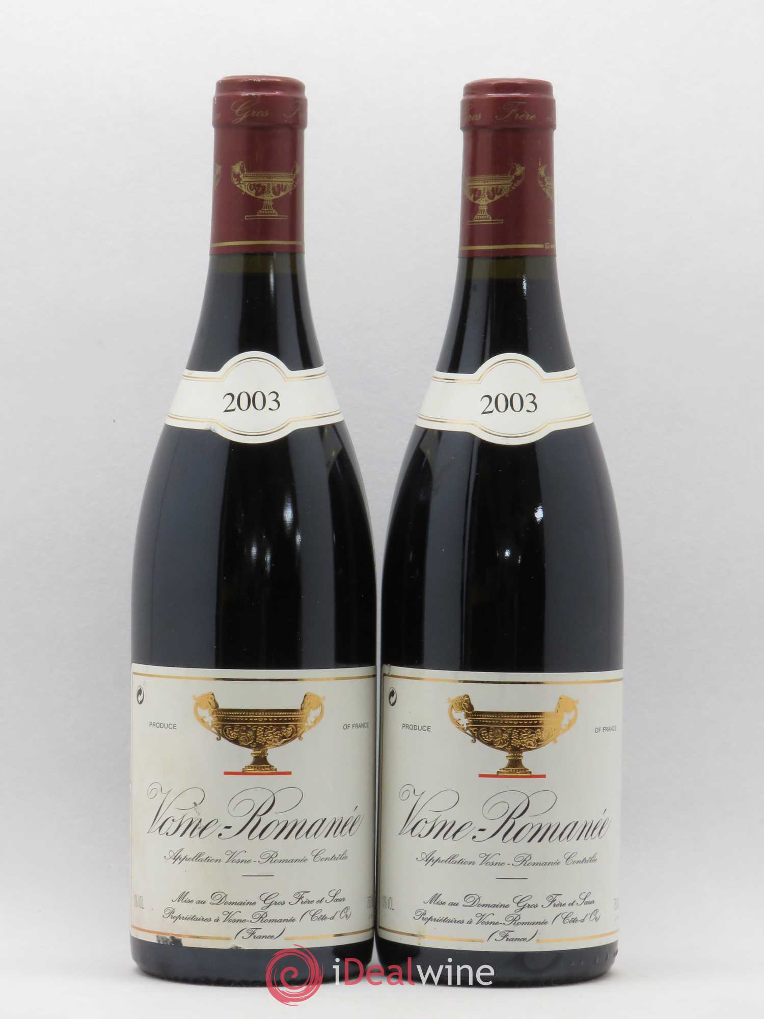 Vosne-Romanée Gros Frère & Soeur 2003 - Lot de 2 bouteilles - 0