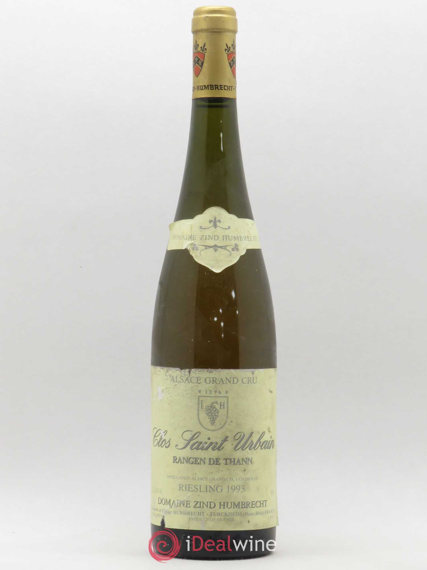 Alsace Riesling Grand Cru Rangen de Thann Clos Saint Urbain Zind-Humbrecht (Domaine) 1993 - Lot de 1 bouteille - 0