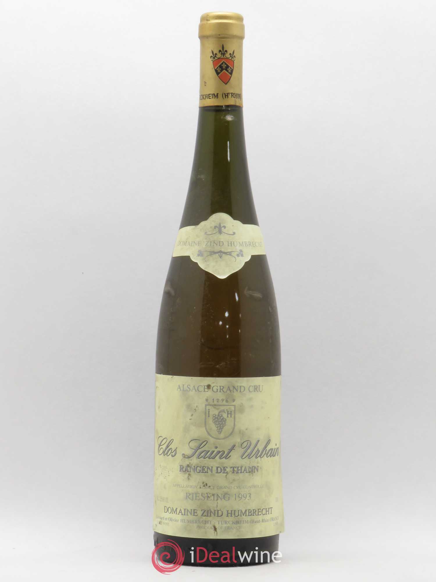 Alsace Riesling Grand Cru Rangen de Thann Clos Saint Urbain Zind-Humbrecht (Domaine) 1993 - Lot de 1 bouteille - 0