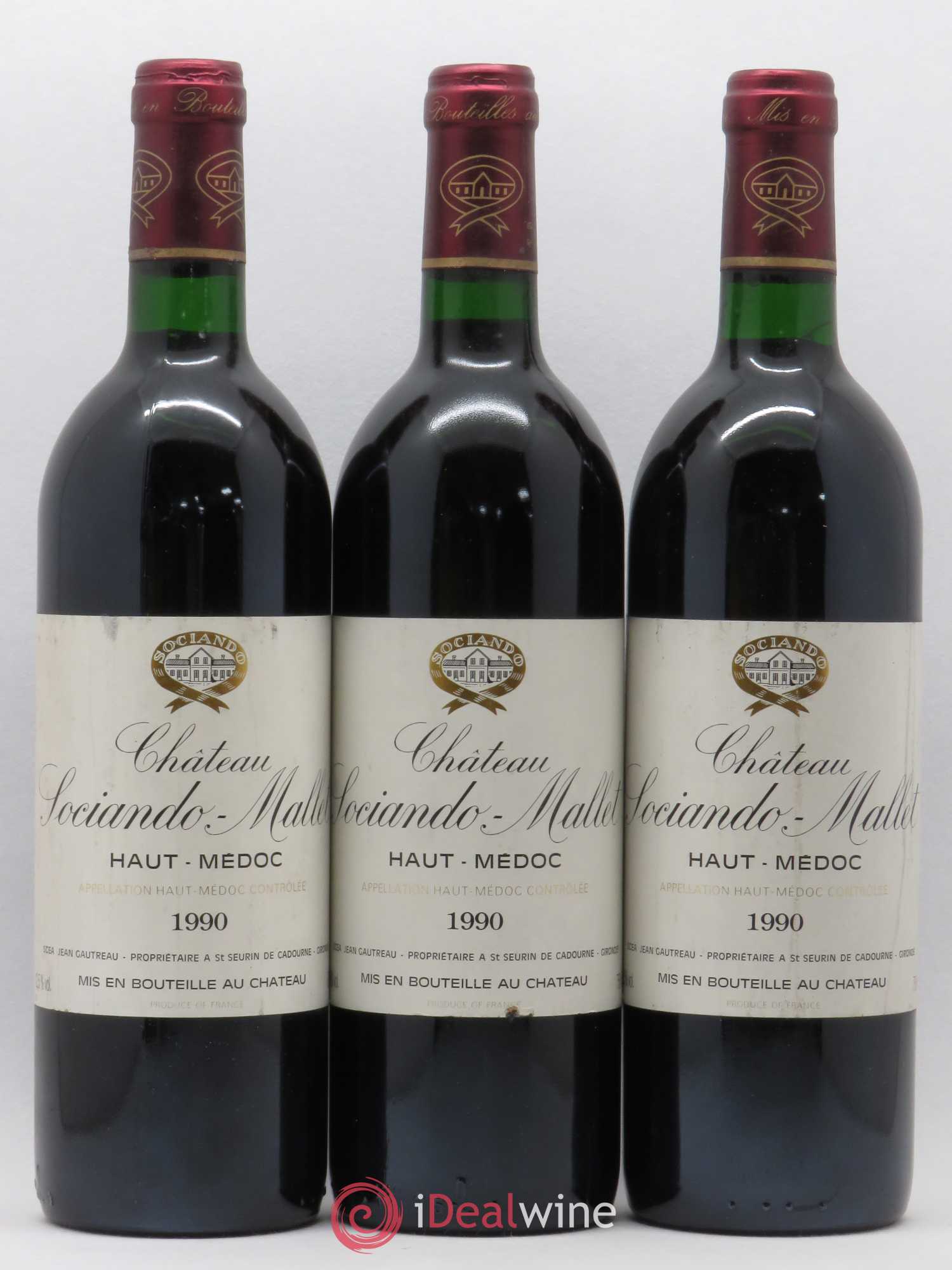 Château Sociando Mallet 1990 - Lot de 6 bouteilles - 2