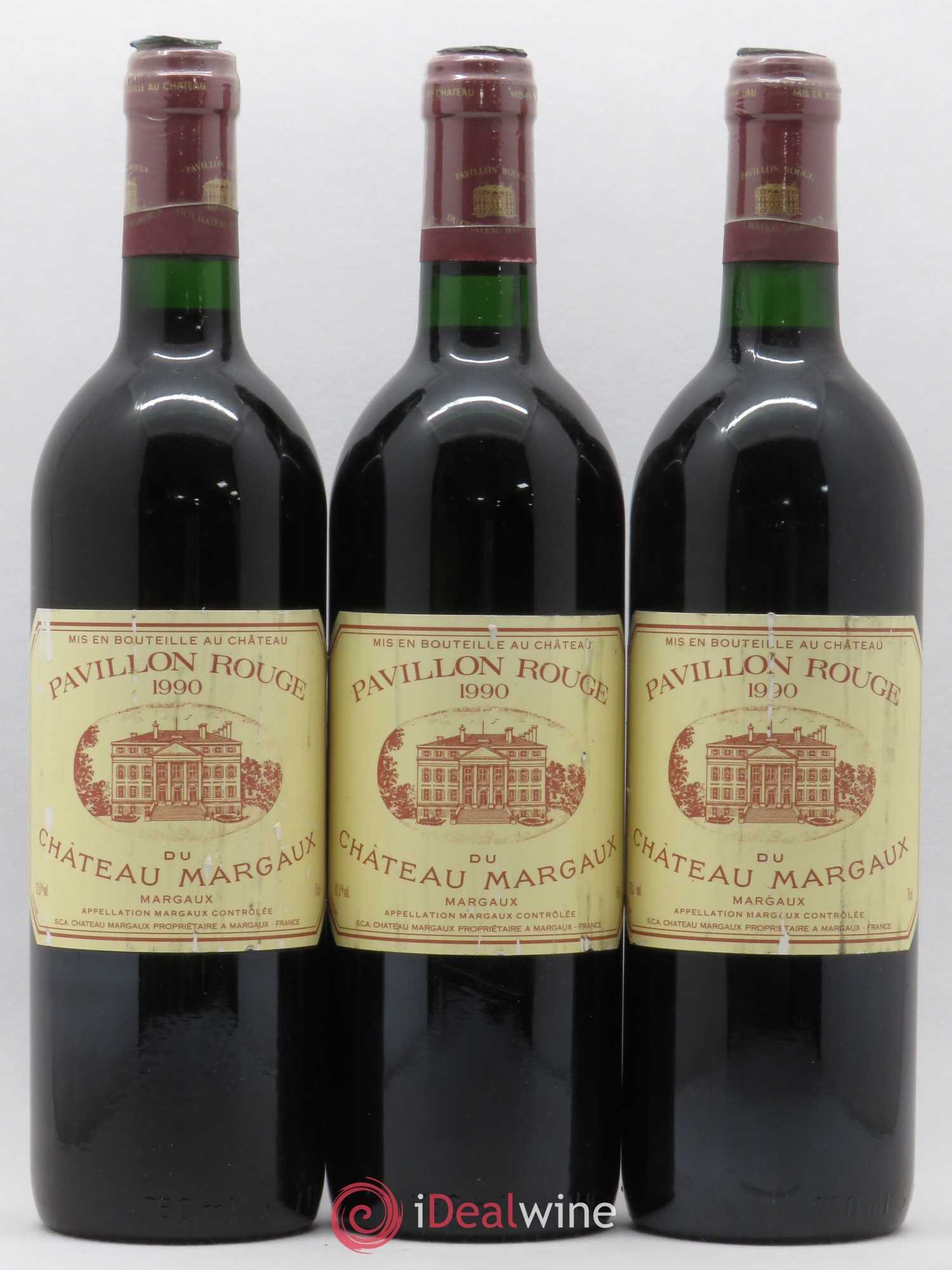 Pavillon Rouge du Château Margaux Second Vin 1990 - Lot de 3 bouteilles - 0