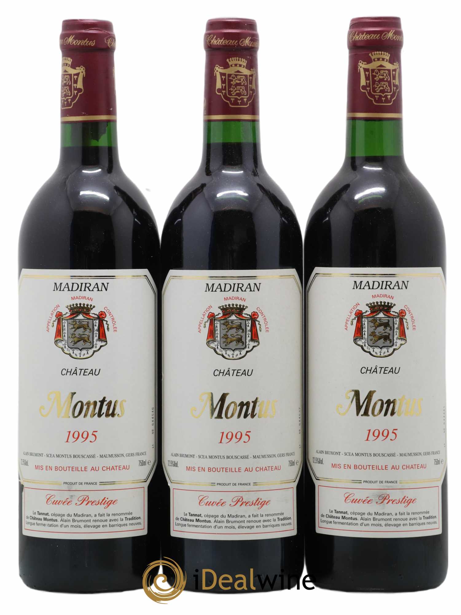 Madiran Château Montus-Prestige Alain Brumont 1995 - Lot de 3 bouteilles - 0