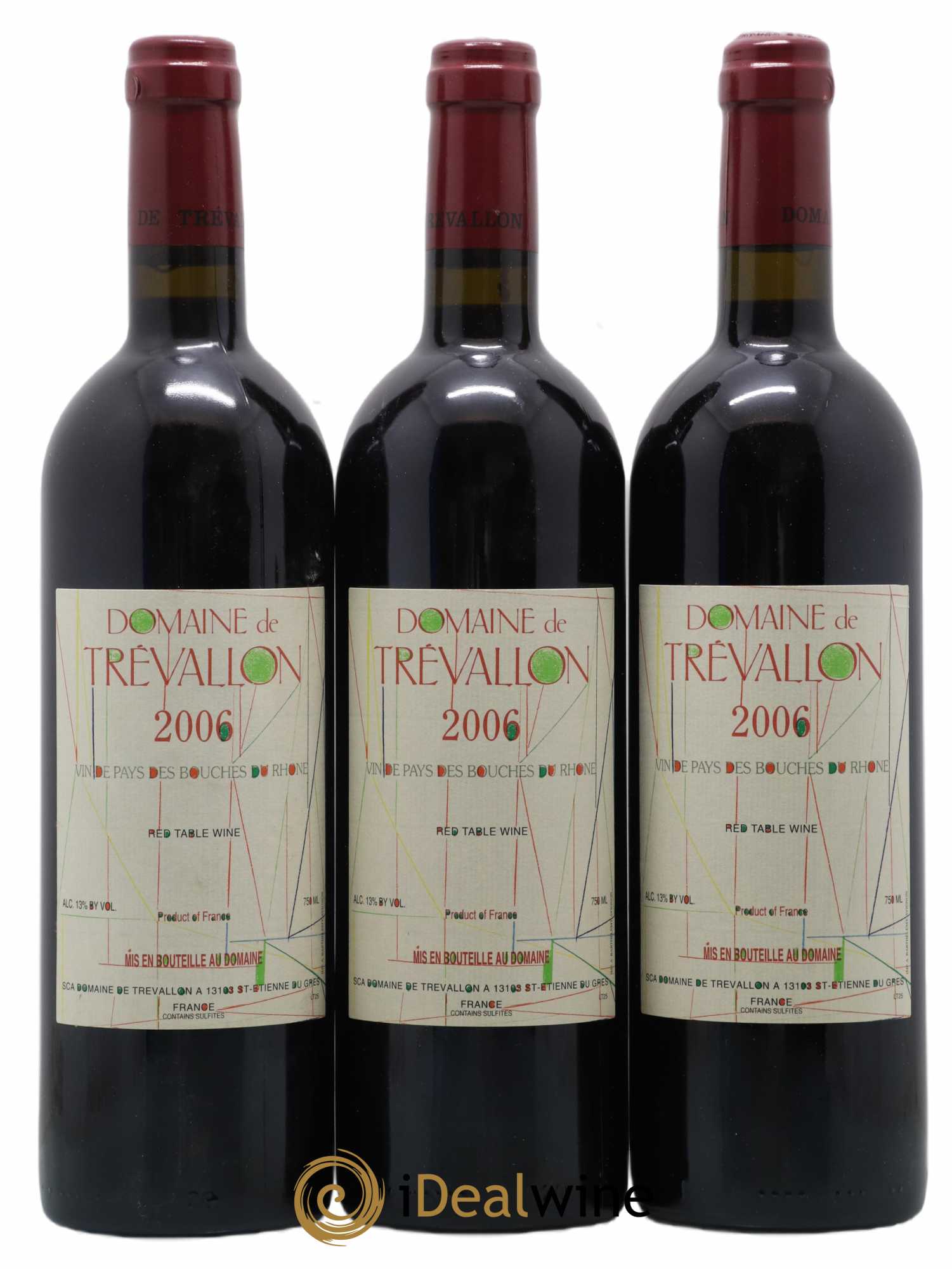 VDP Bouches du Rhône Trévallon (Domaine de) Eloi Dürrbach 2006 - Lot de 3 bouteilles - 0