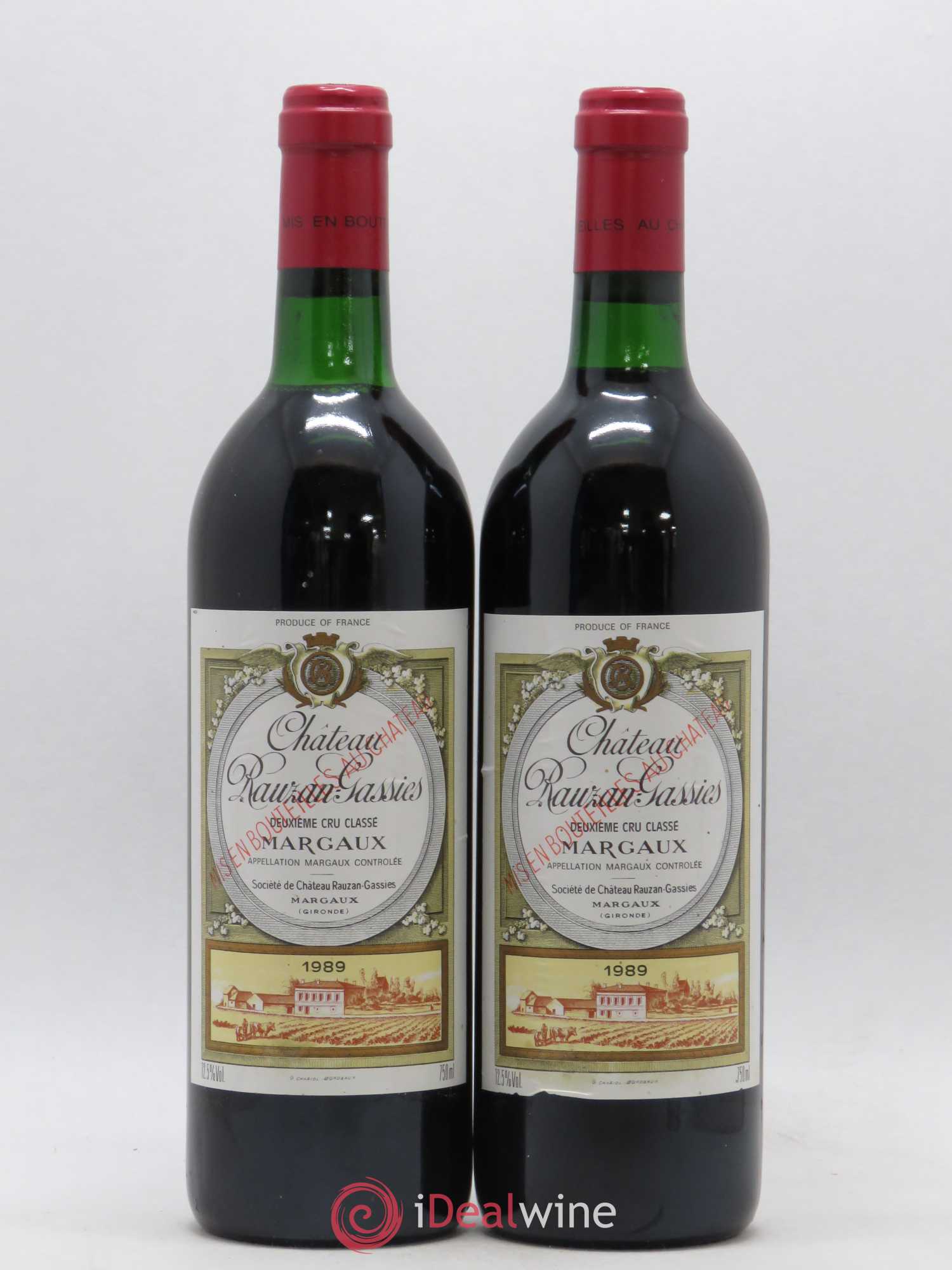 Château Rauzan-Gassies 2ème Grand Cru Classé 1989 - Lot de 2 bouteilles - 0