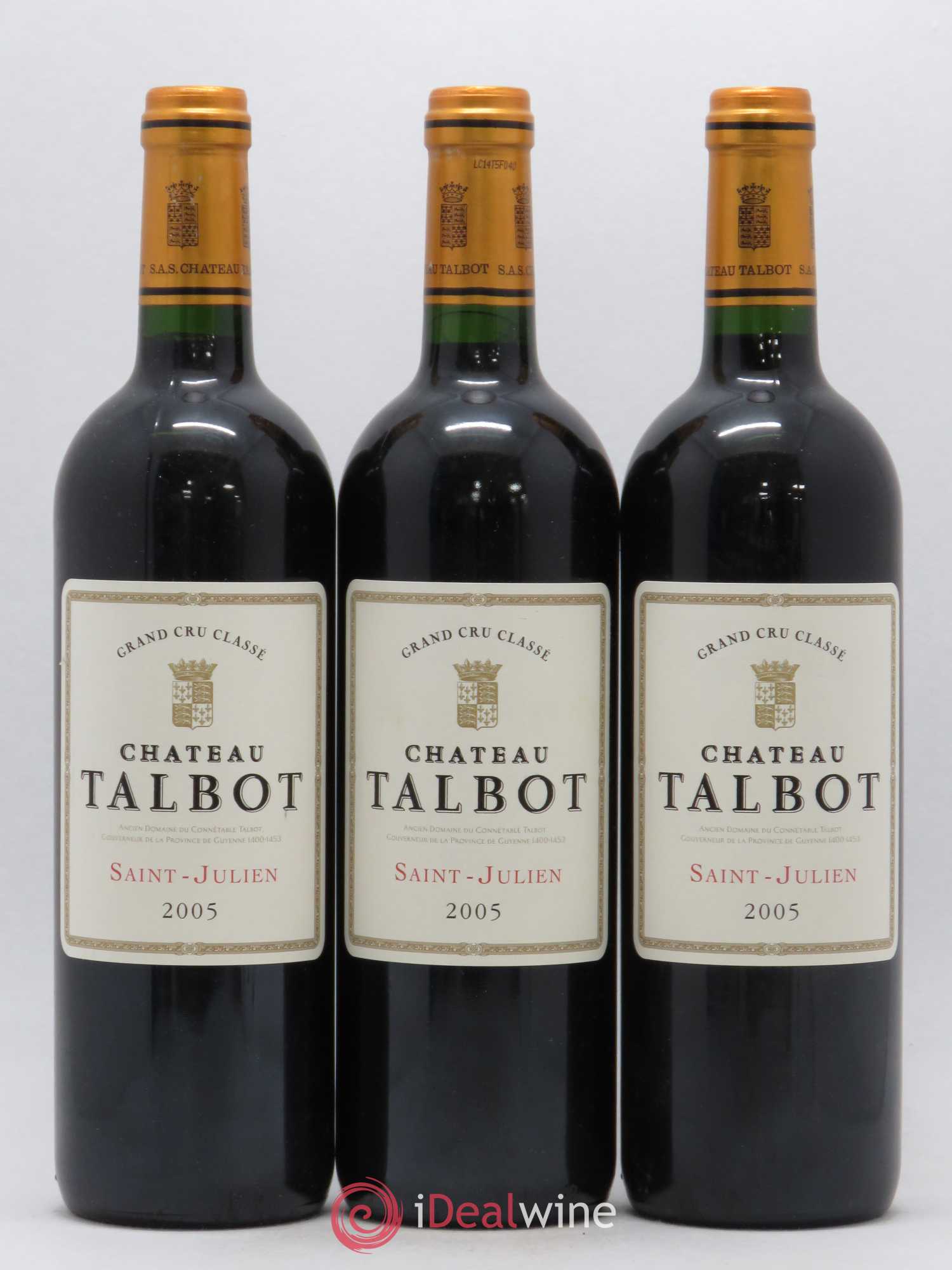 Château Talbot 4ème Grand Cru Classé 2005 - Lot de 3 bouteilles - 0