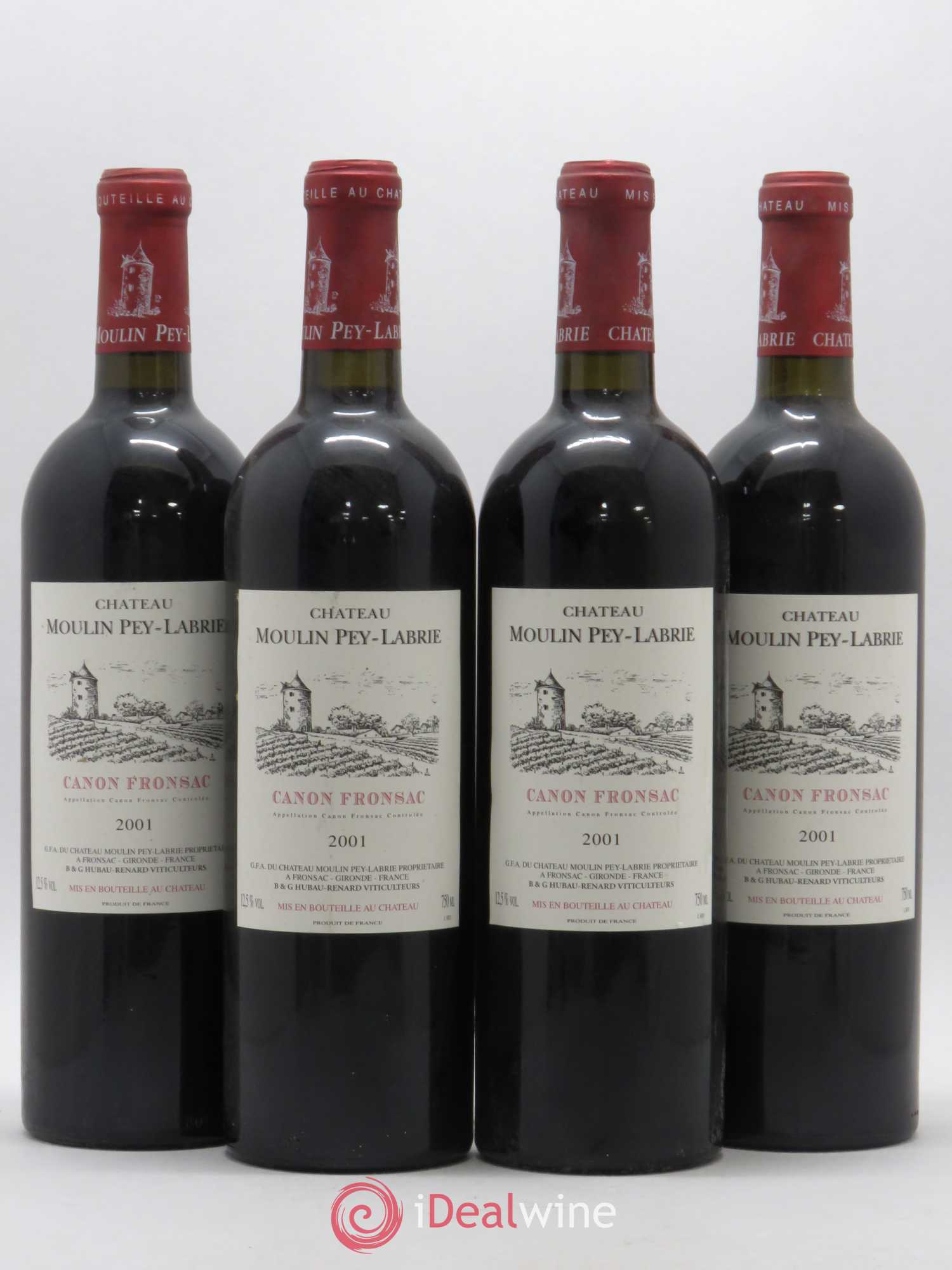 Château Moulin Pey-Labrie 2001 - Posten von 4 Flaschen - 0