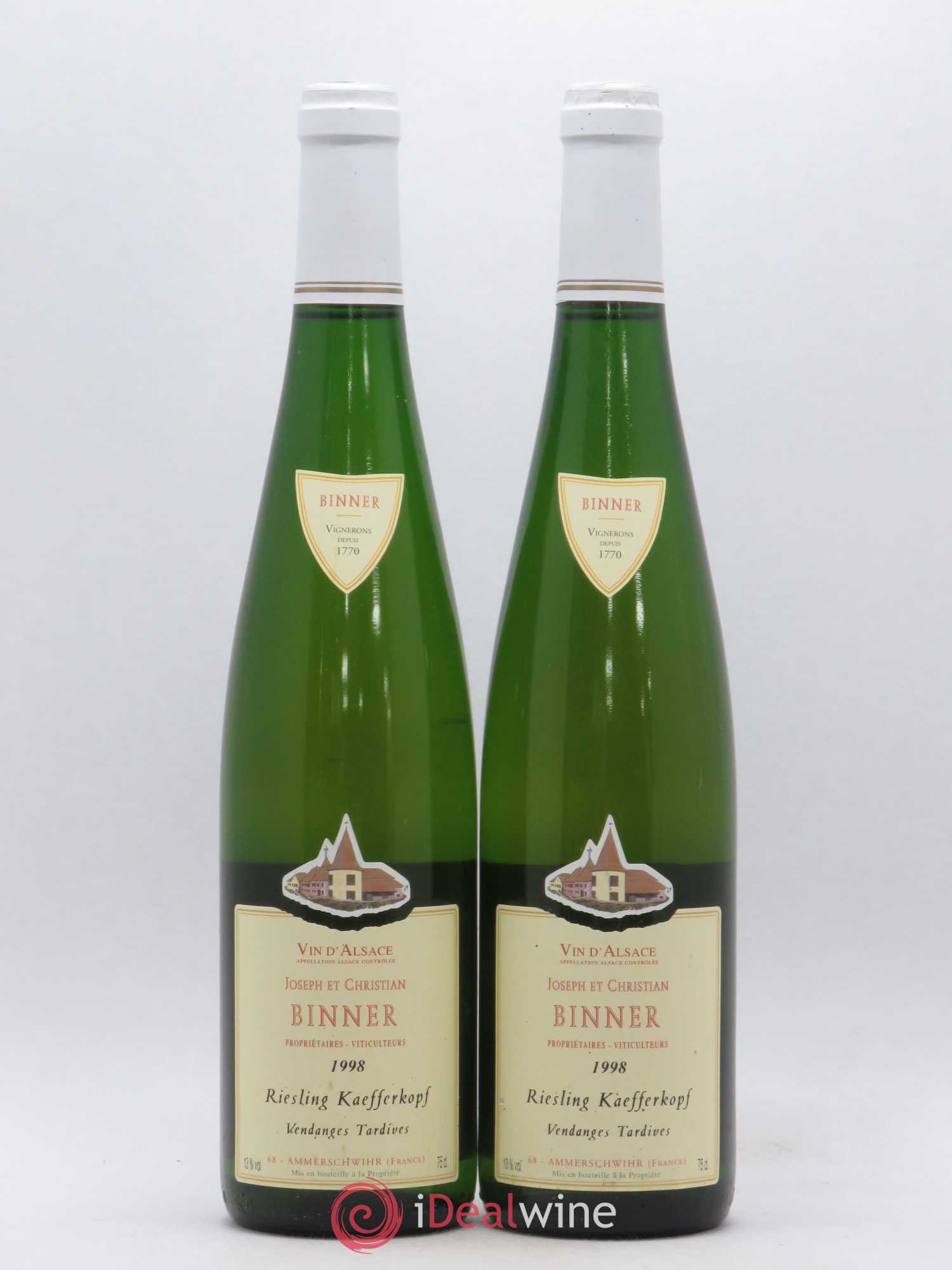 Riesling Vendanges Tardives Kaefferkopf Binner 1998 - Lotto di 2 bottiglie - 0